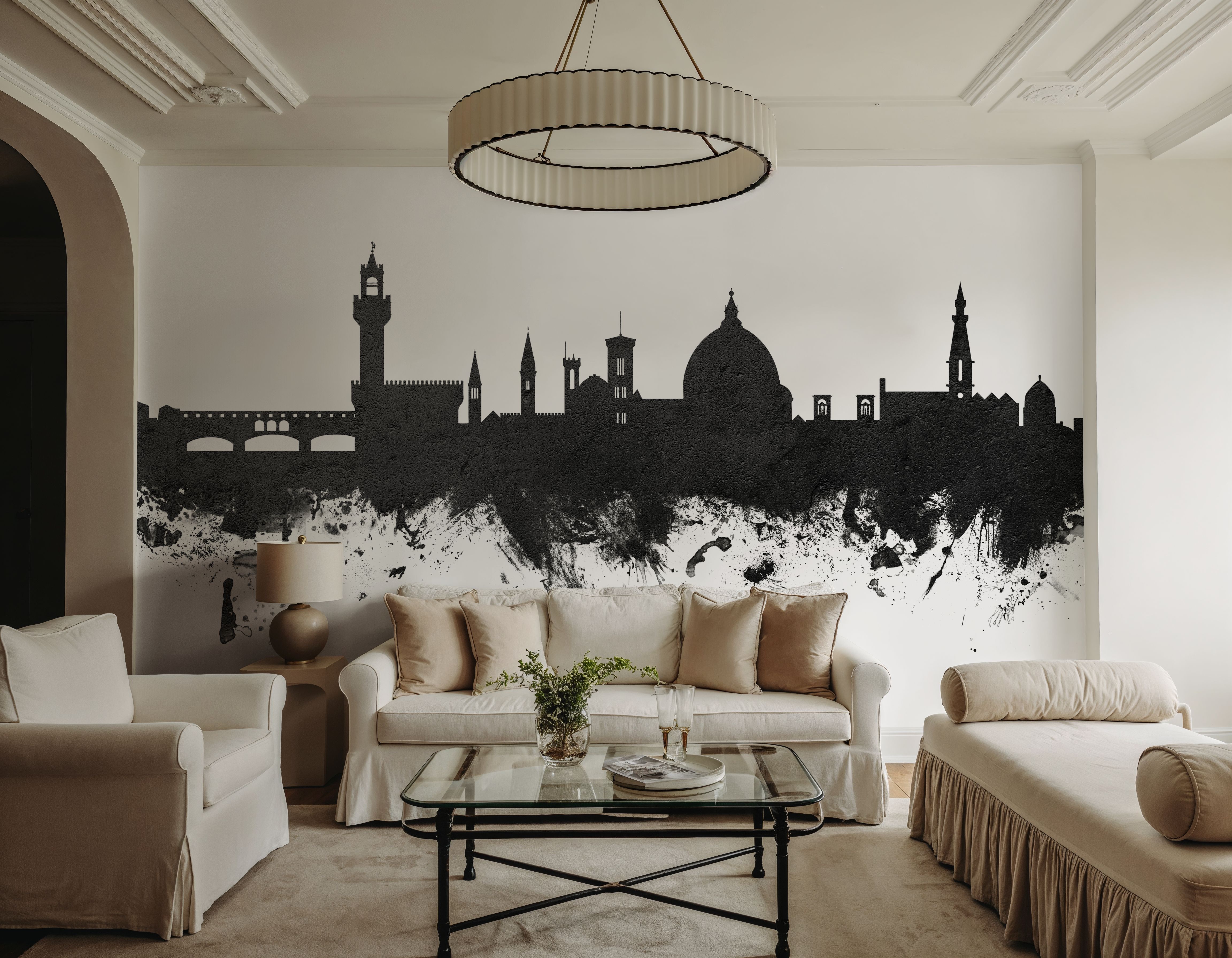 Florence Italy Skyline Black & White