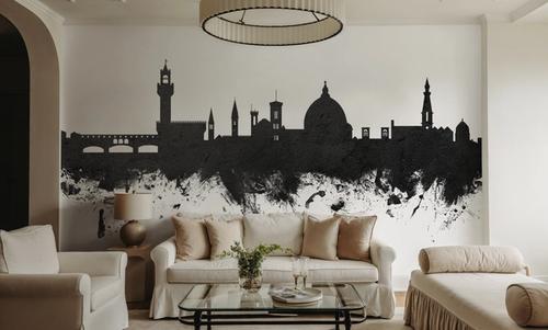 Florence Italy Skyline Black & White