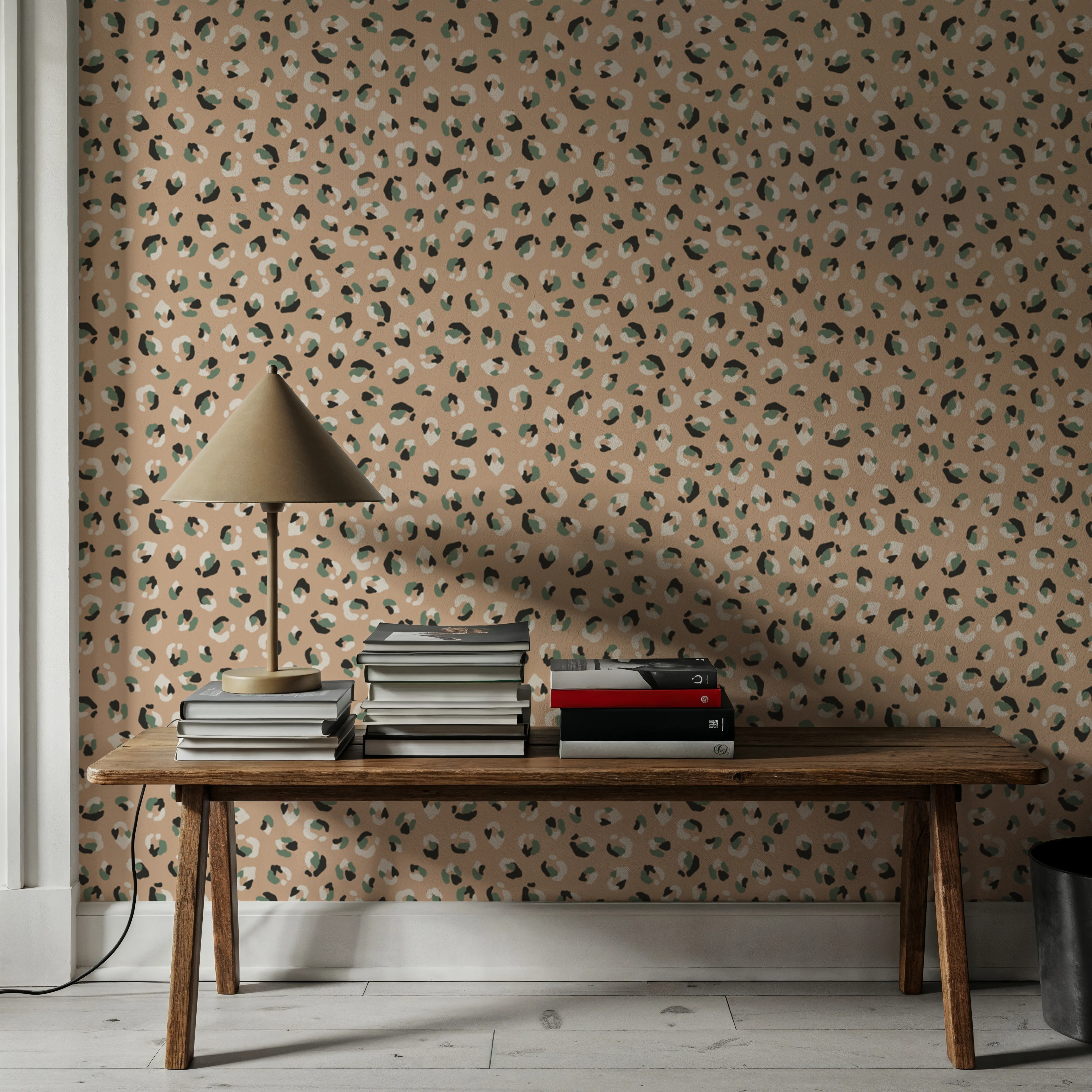 Behang - Fur Mania - Dierenprint - Geel - Eetkamer - Wallism België - Zelfklevend of Vliesbehang