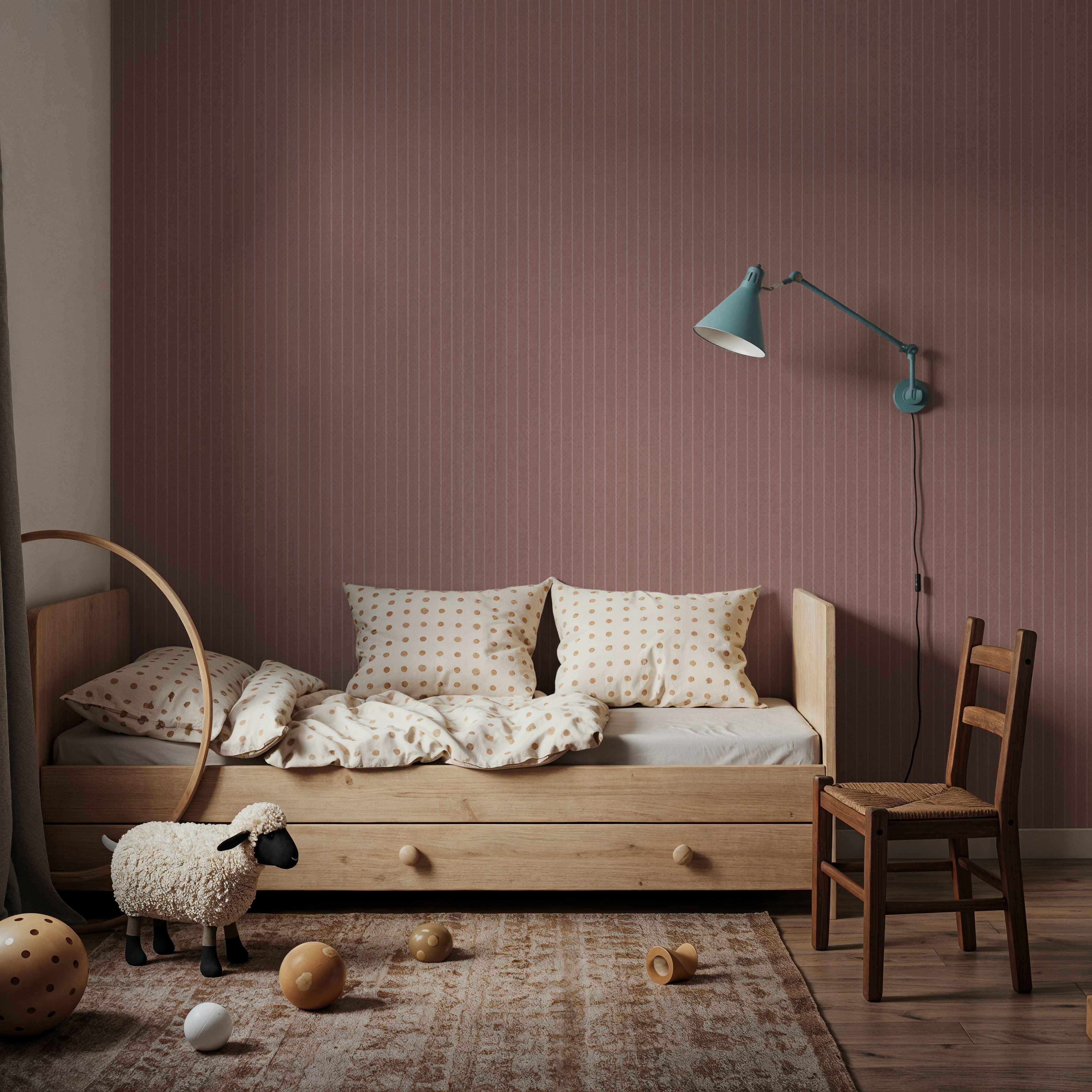 Tailor's Pin Stripe, Brick Dust, Behang