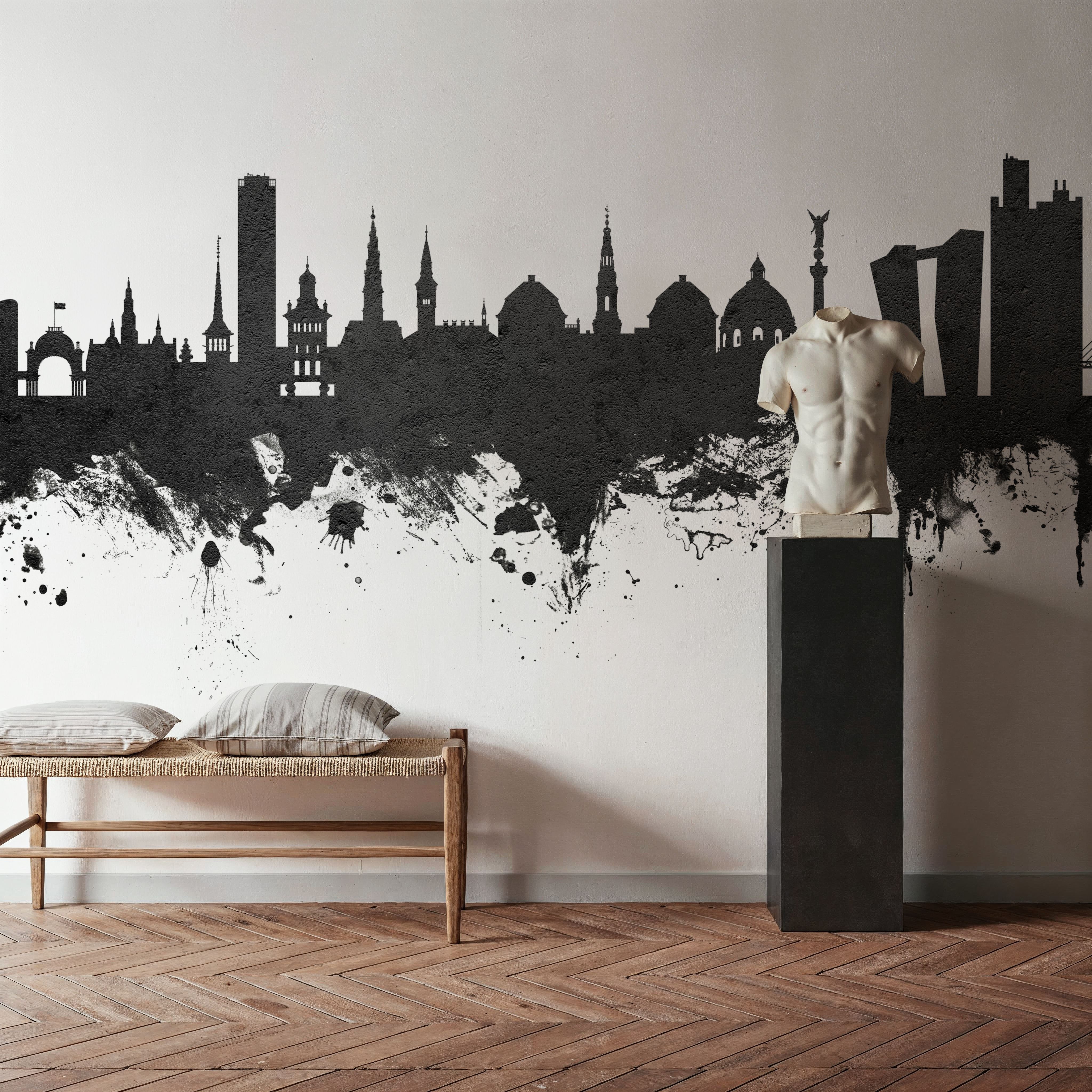 Copenhagen Skyline Black & White