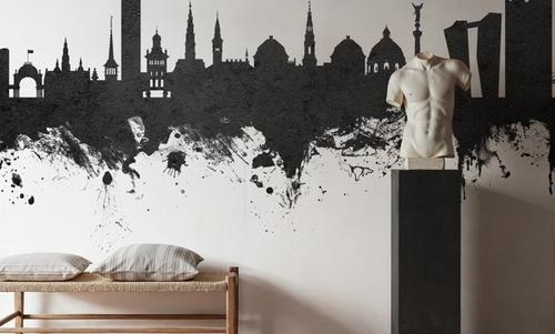 Copenhagen Skyline Black & White