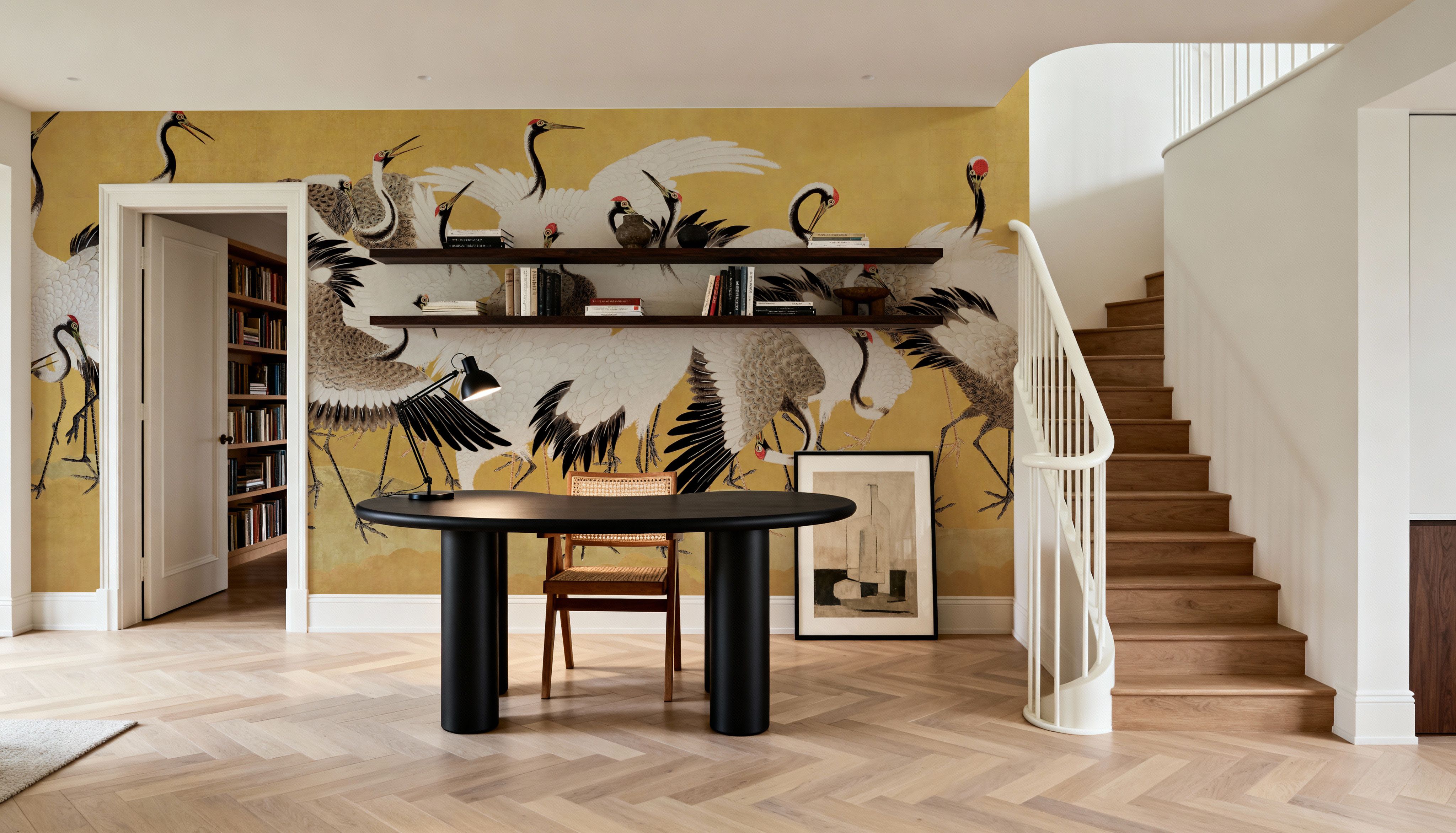 Japanese Flock of Cranes, Sun