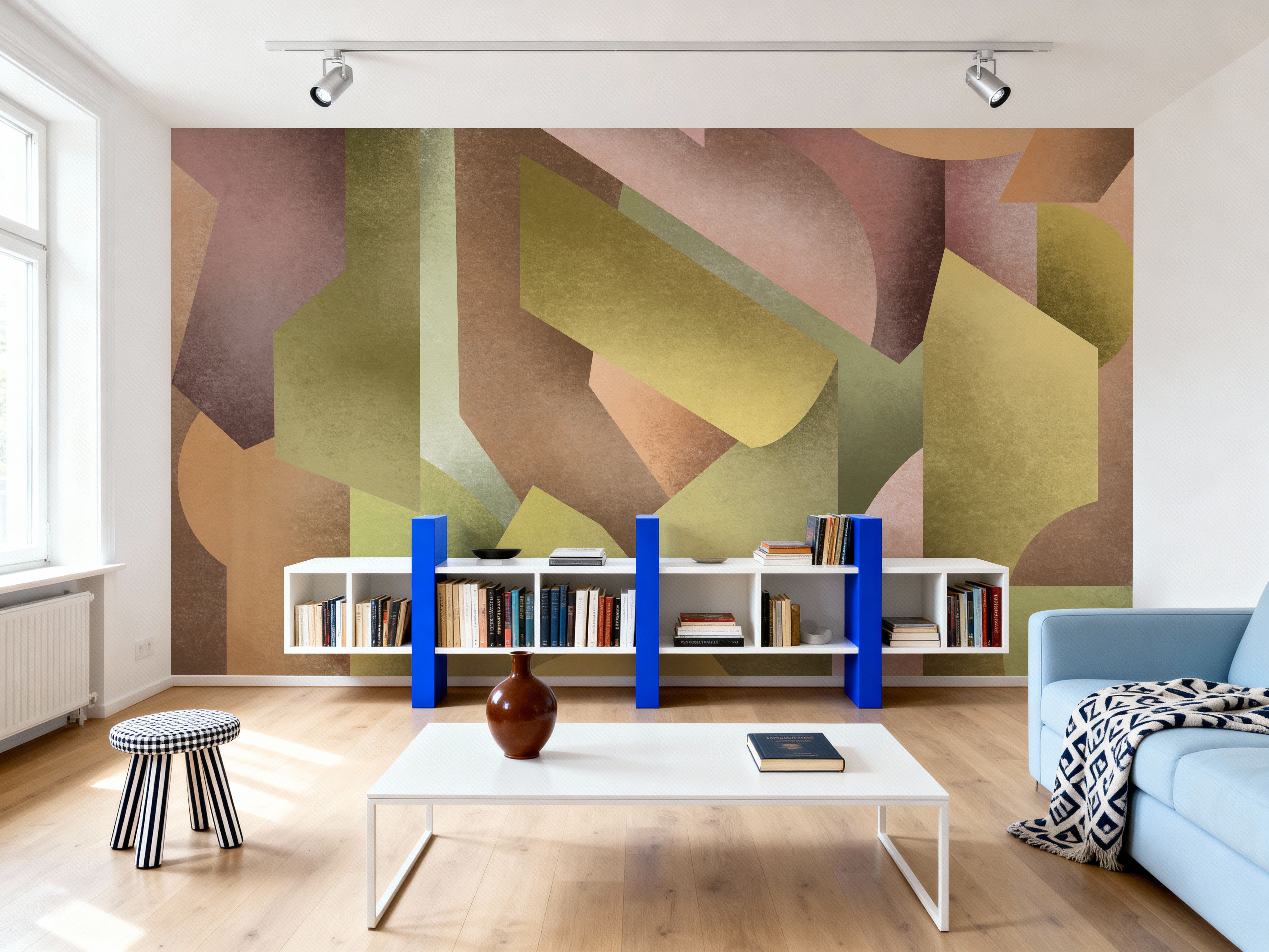 Chalky Geometrica, Spring Green & Rose