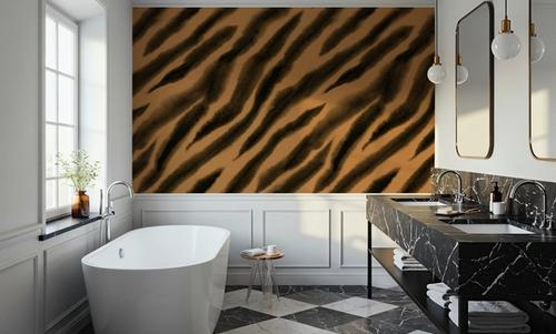 Watercolor Tiger Stripes, Warm