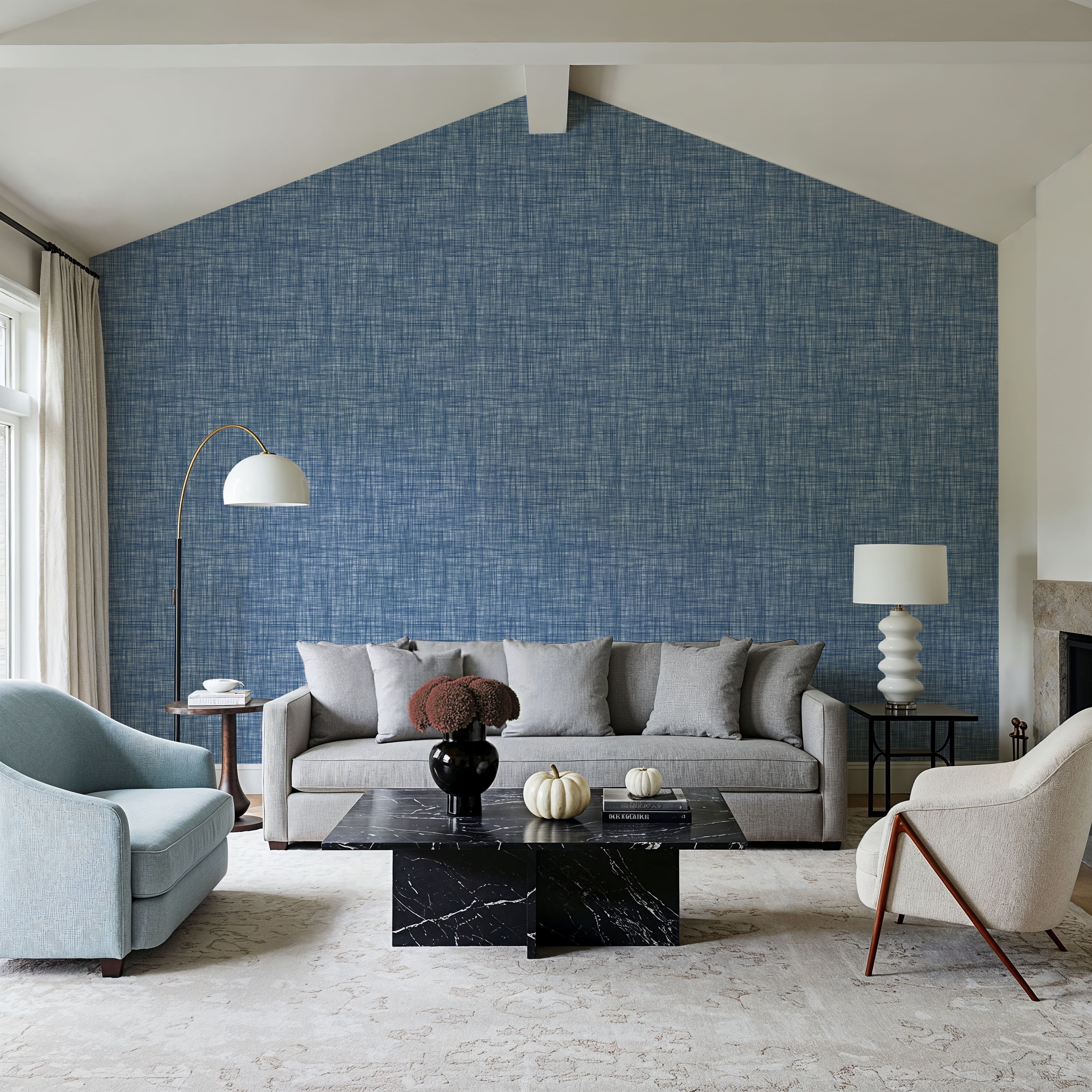 Mottled Linen Effect, Sky Blue