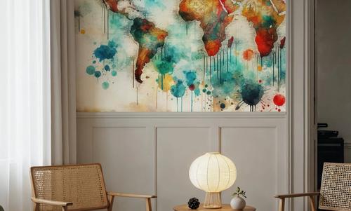Watercolor Historical World Map