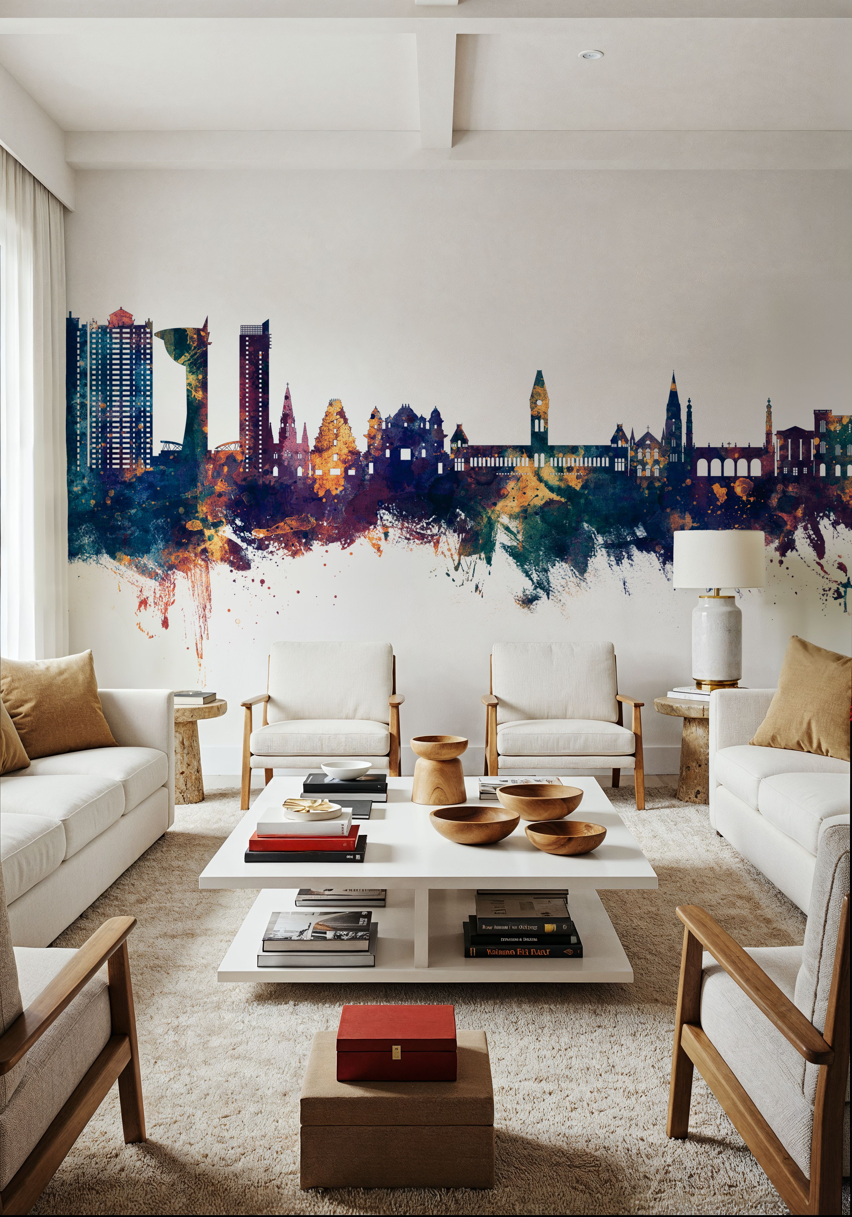 Chennai Skyline India Blue & Bronze