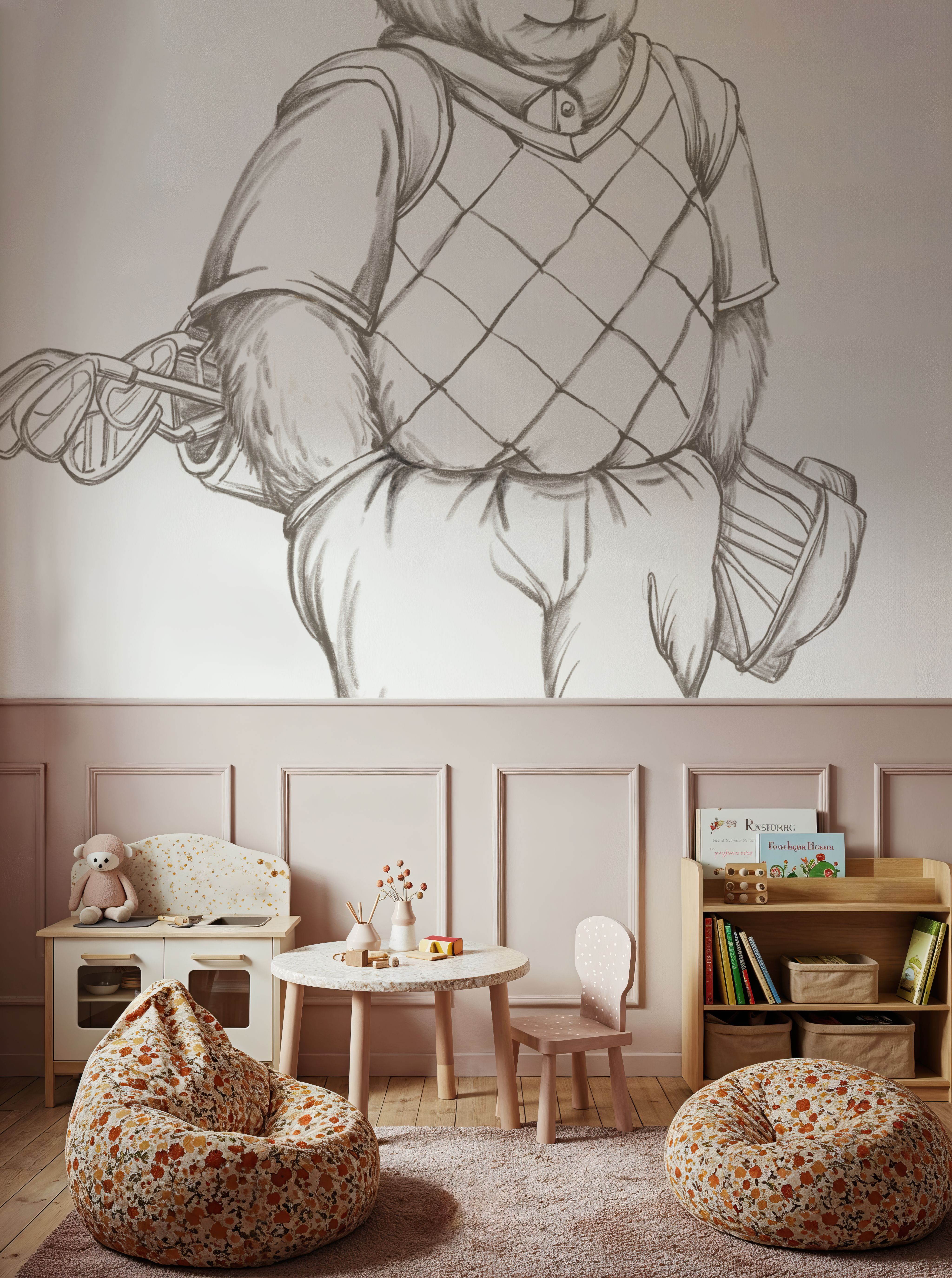 Teddy Bear Golf Sketch