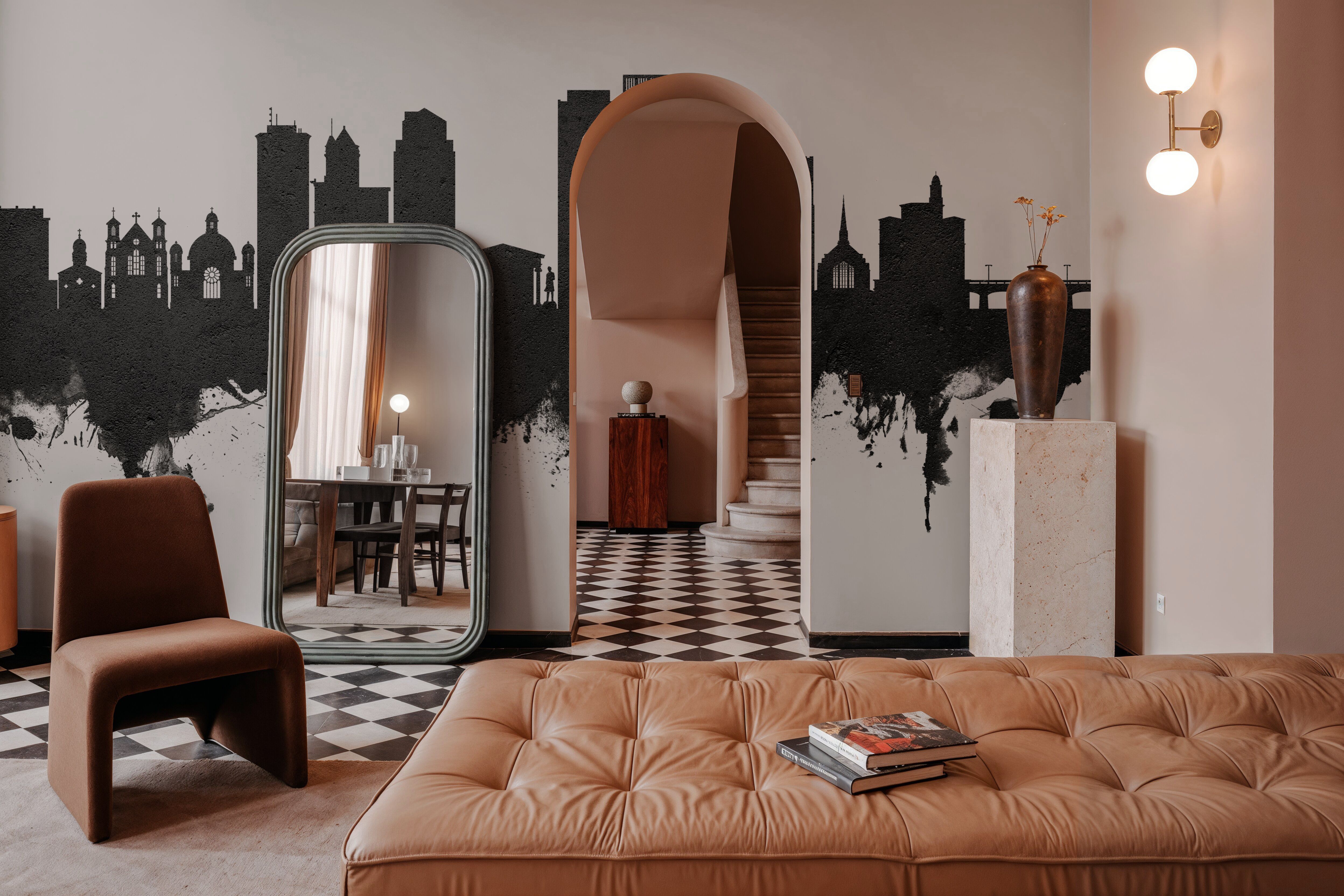 Dayton Ohio Skyline Black & White