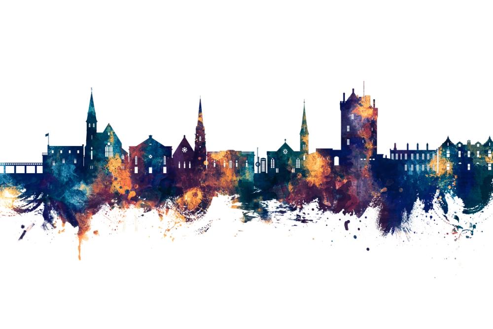 Broughty Ferry Scotland Skyline Blue & Bronze