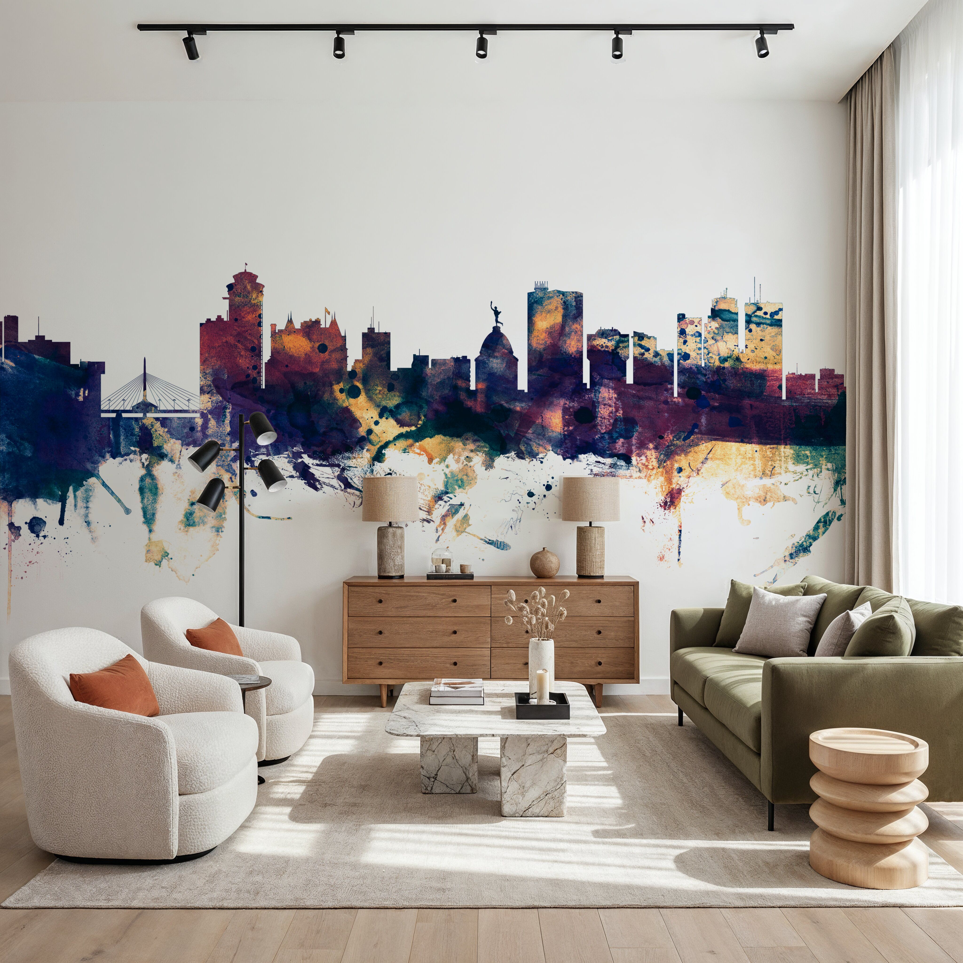 Winnipeg Canada Skyline Blue & Bronze