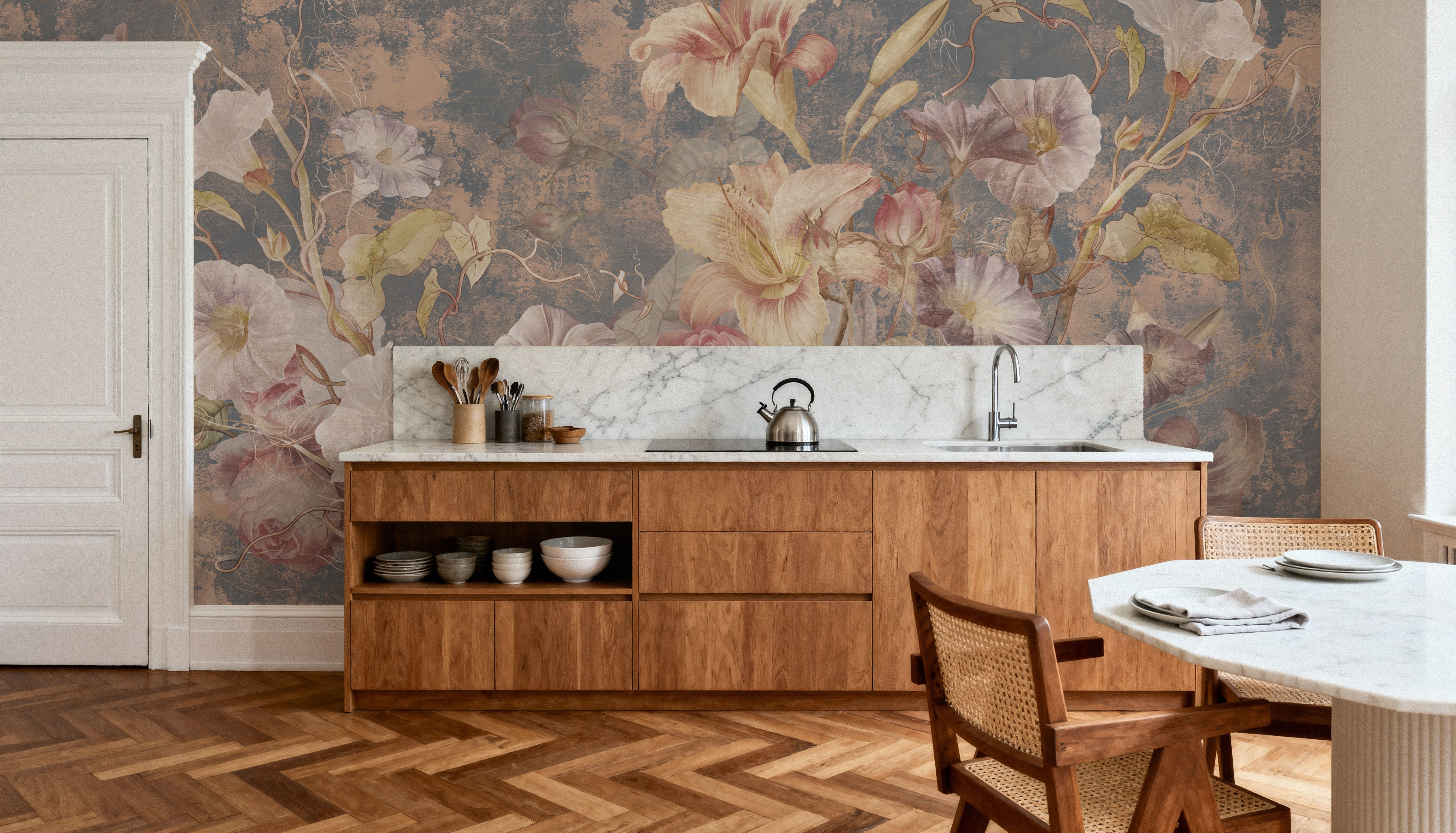 Floral Grunge Singing, Wallpaper