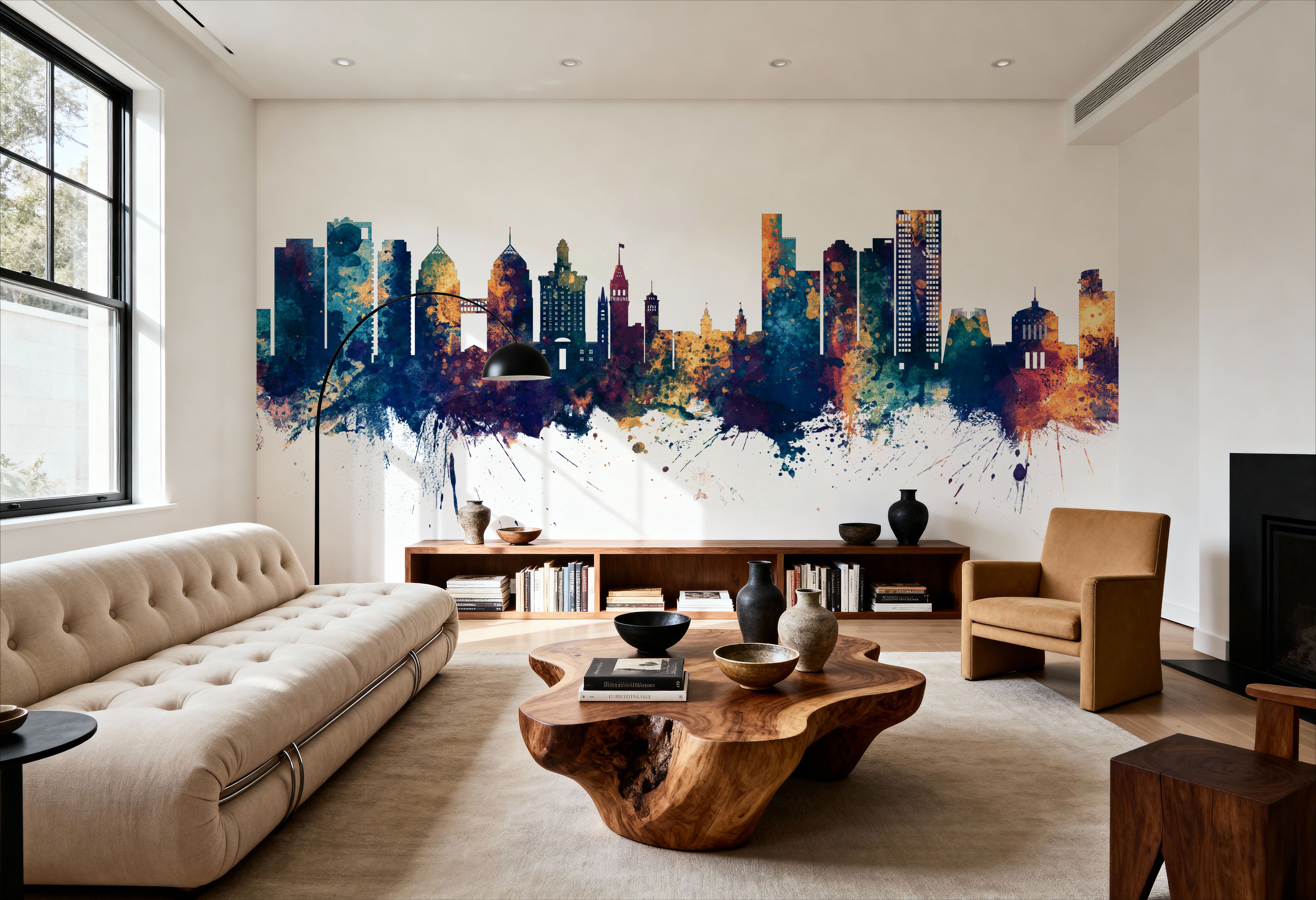 Oakland California Skyline Blue & Bronze