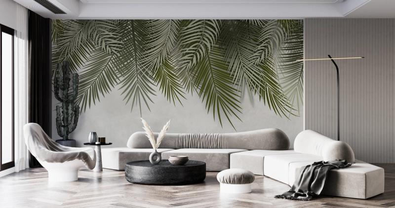 Home Grown Palms wallpaper mural 100% PVC-free and non-toxic