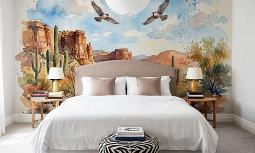 Peregrine Falcons of Sonoma - Watercolor Landscapes Series
