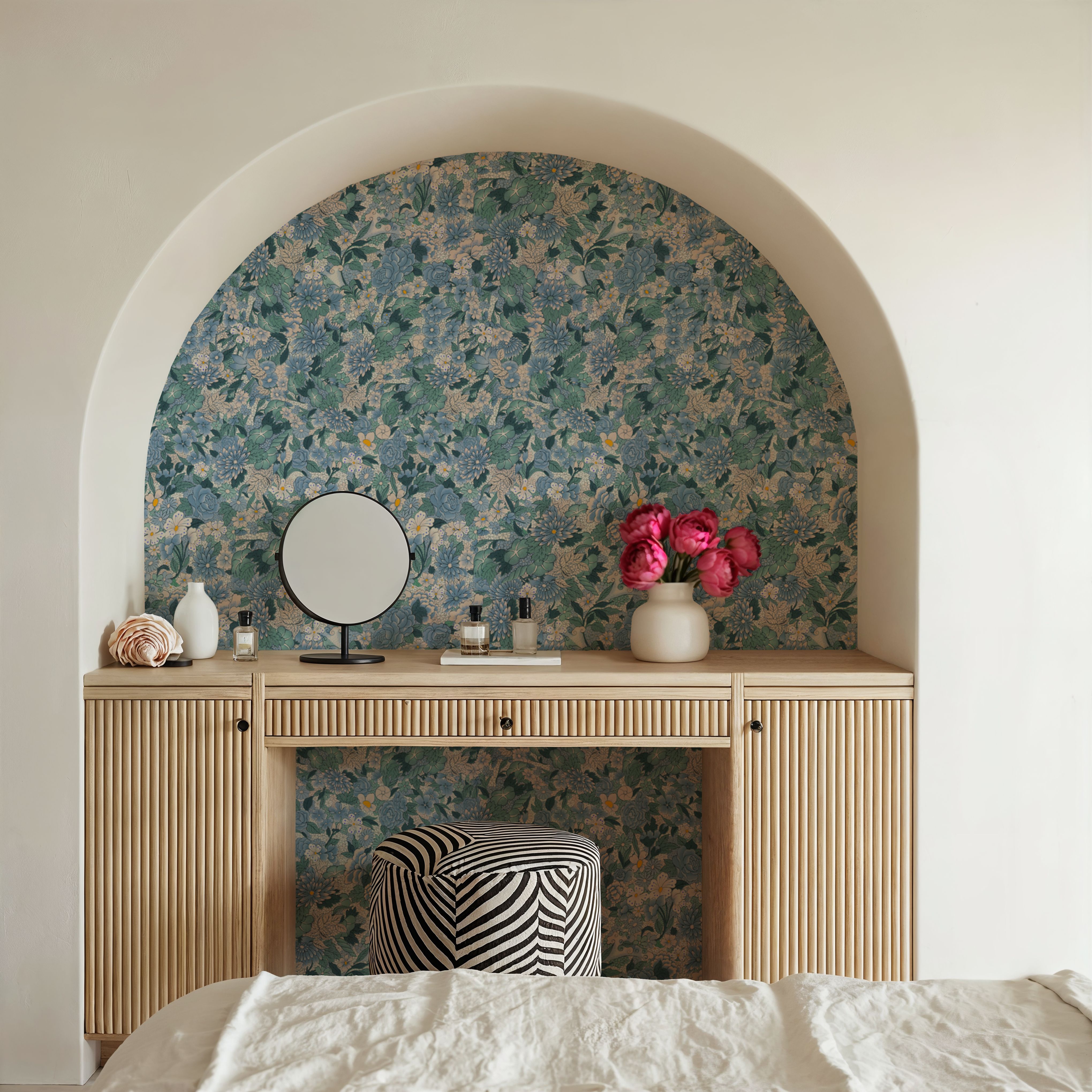 Floral Blossom Dusty Blue