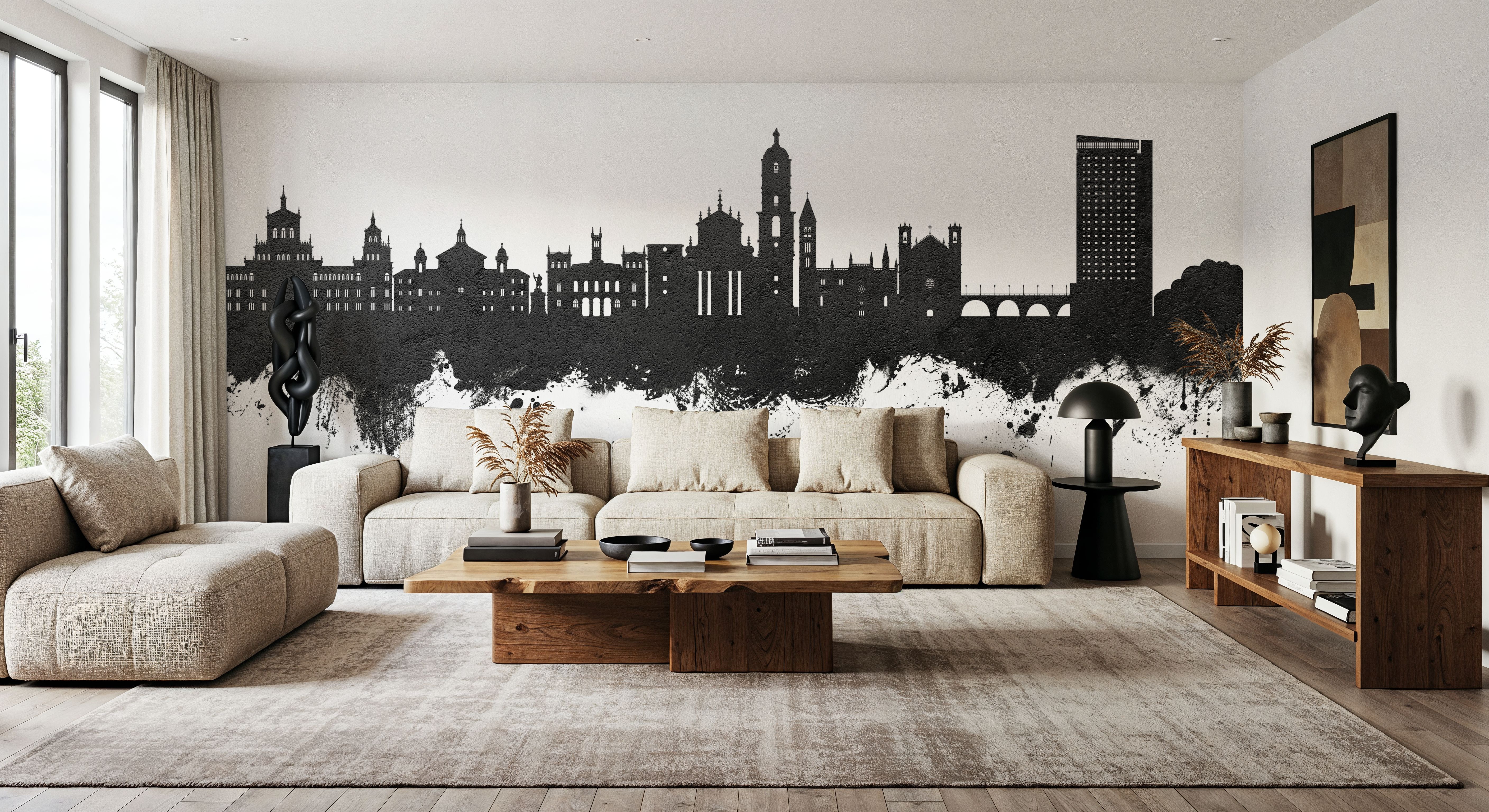 Valladolid Spain Skyline Black & White