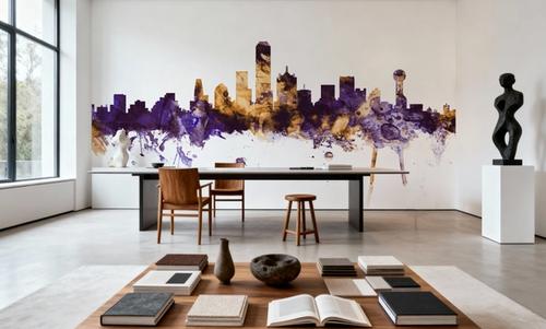 Dallas Skyline Purple & Gold