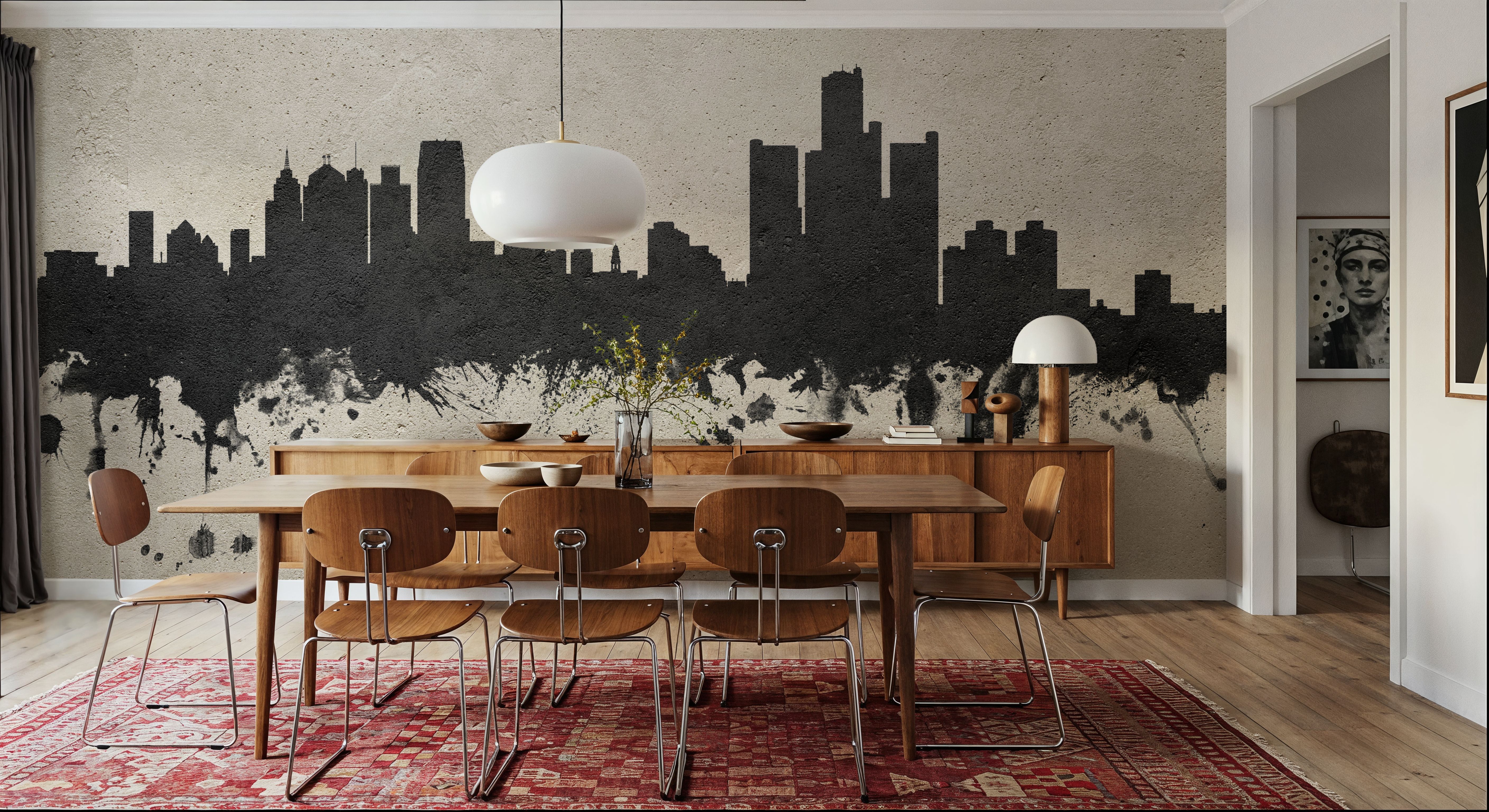 Detroit Michigan Skyline Concrete