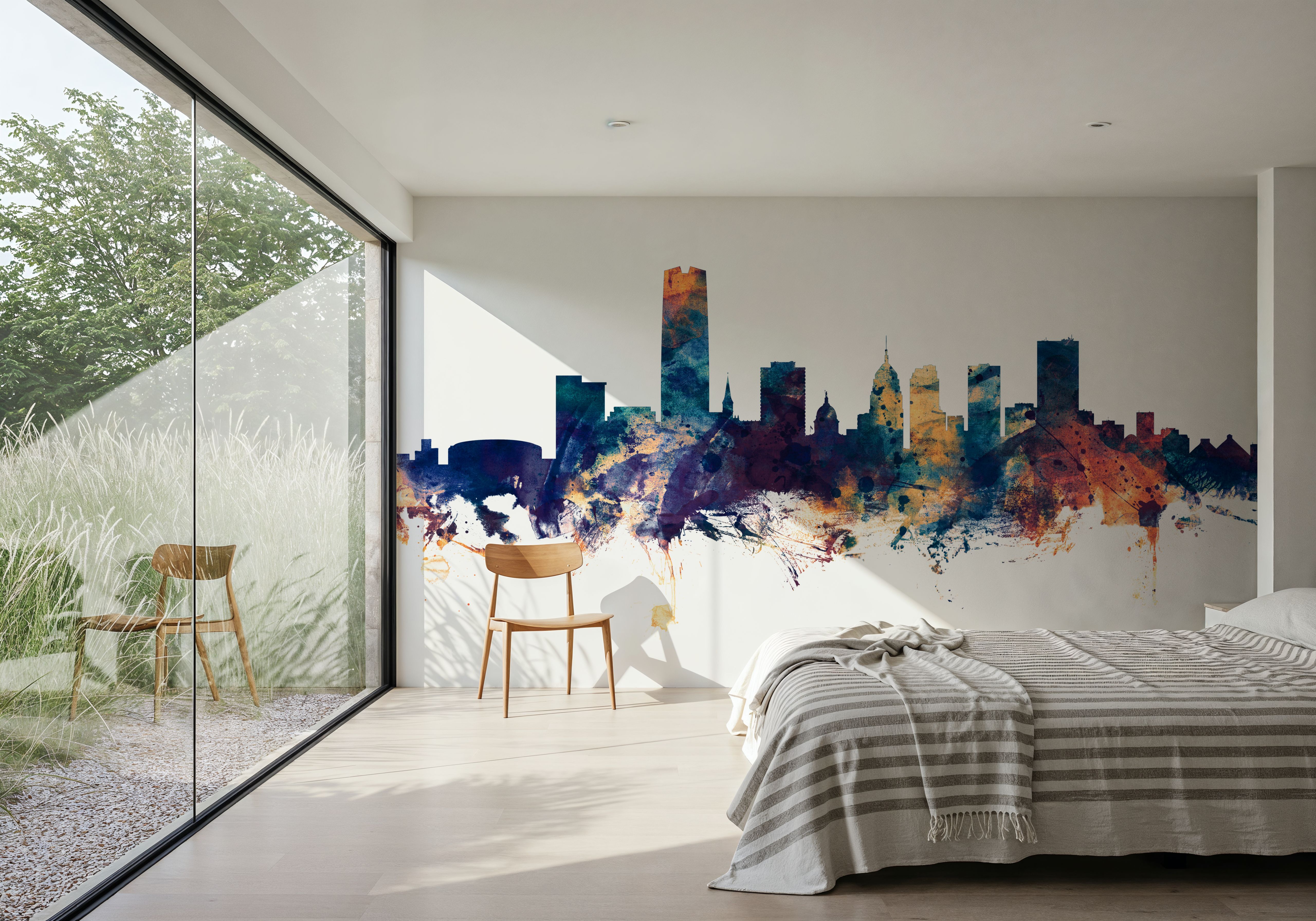 Oklahoma City Skyline Blue & Bronze