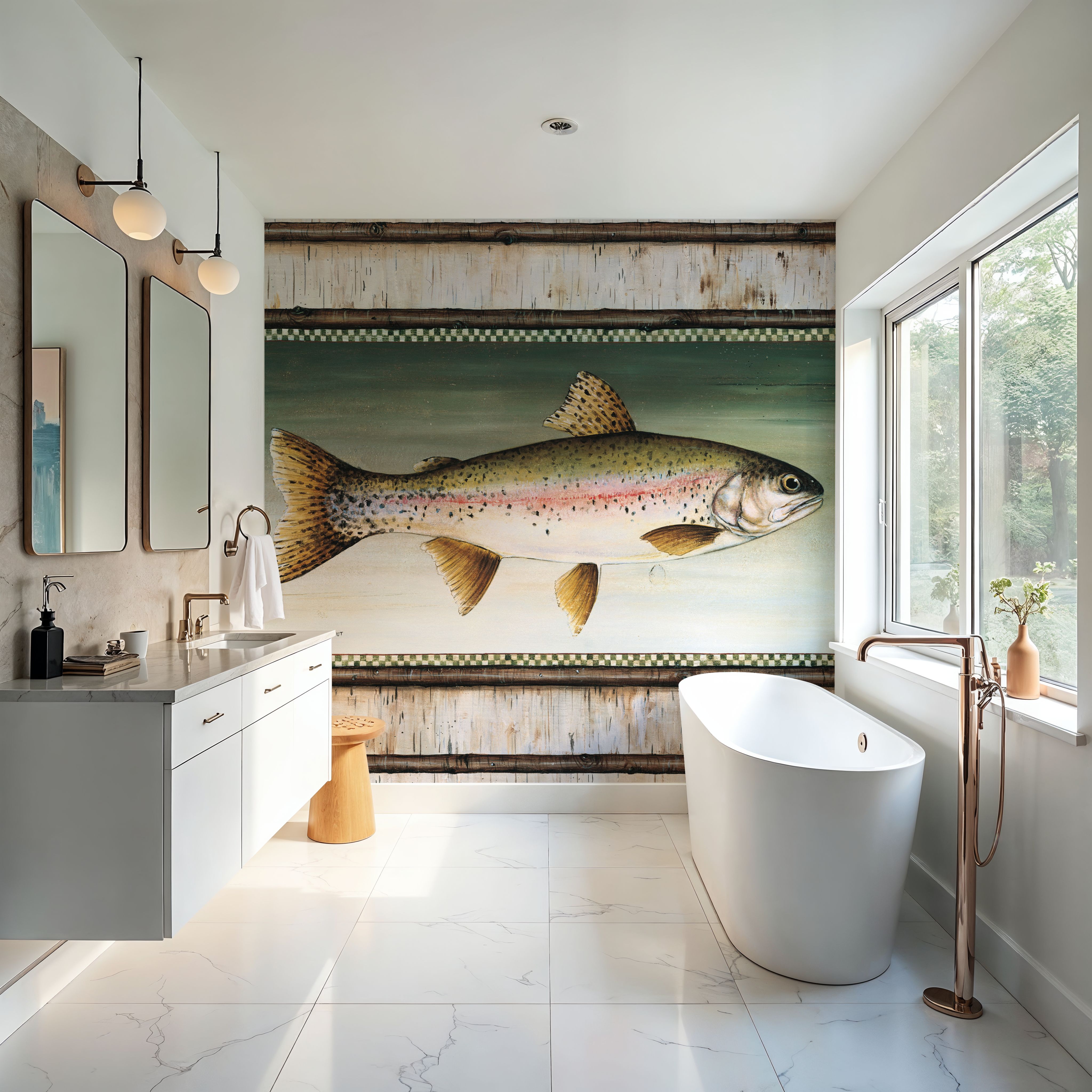 Rainbow Trout Birch Border