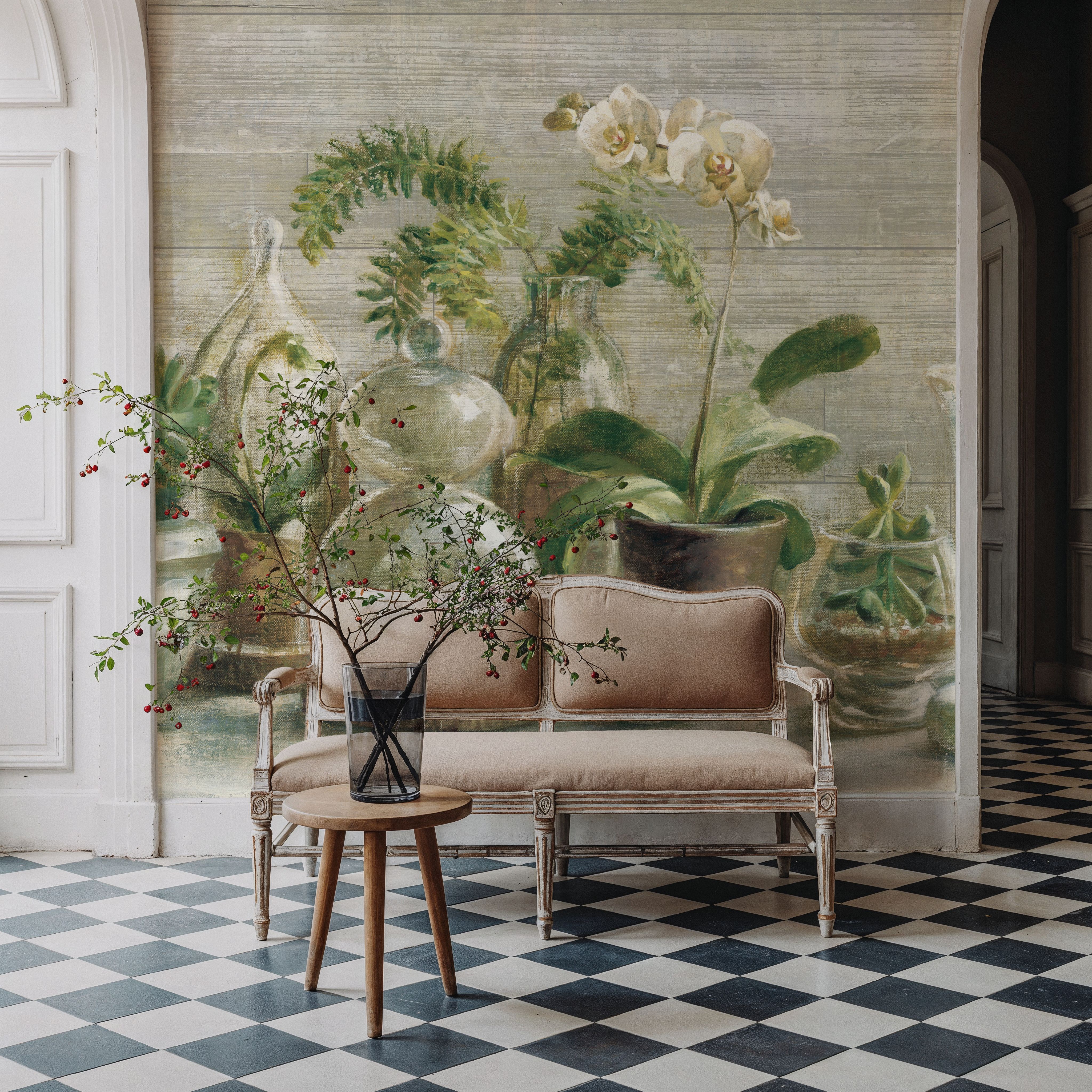Greenhouse Orchids on Wood v2