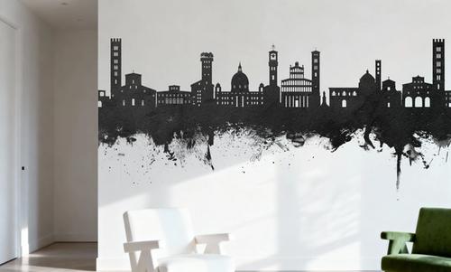 Lucca Italy Skyline Black & White