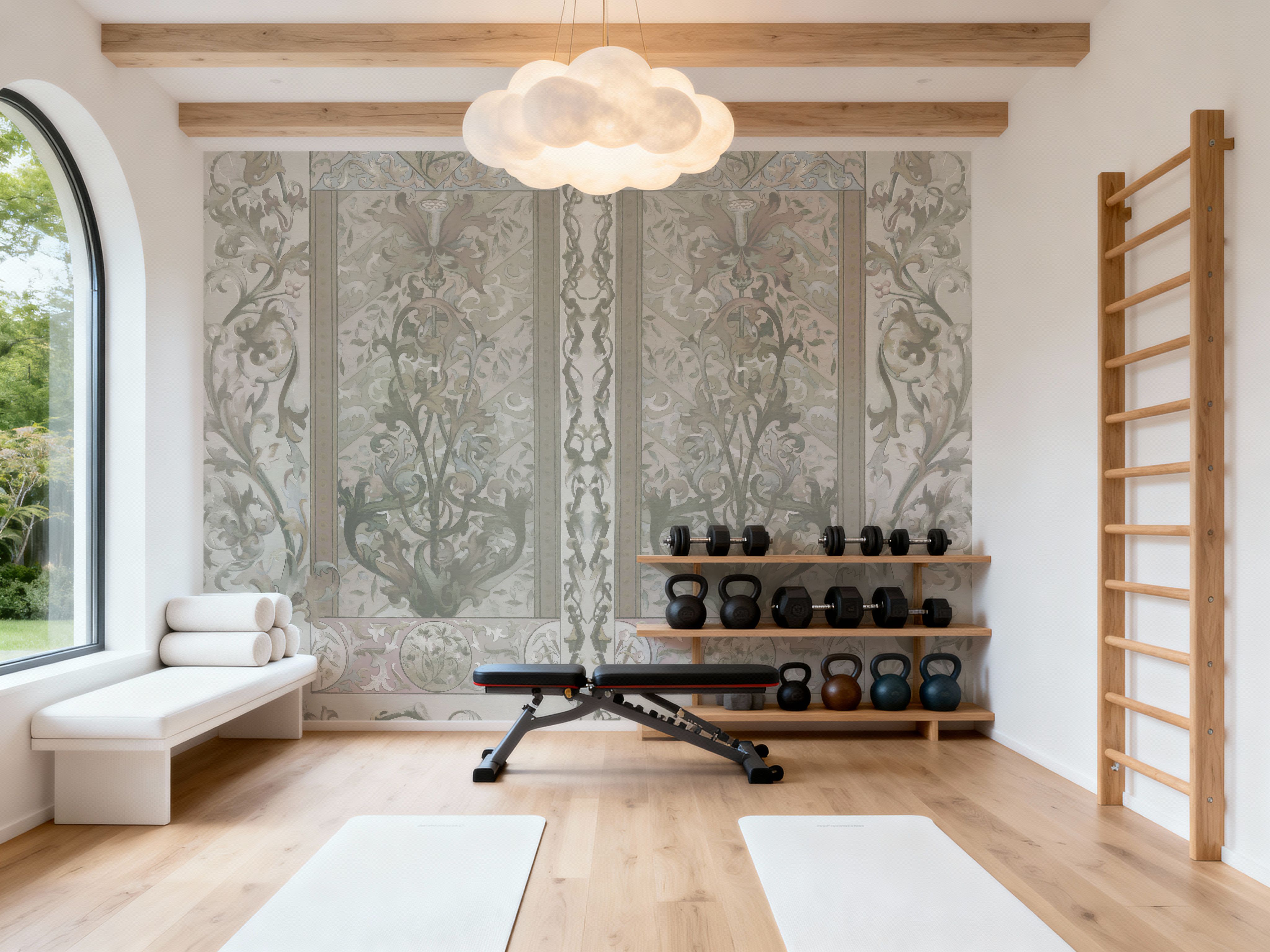 Plant Fantasy Ornament, Sage, Carte da parati