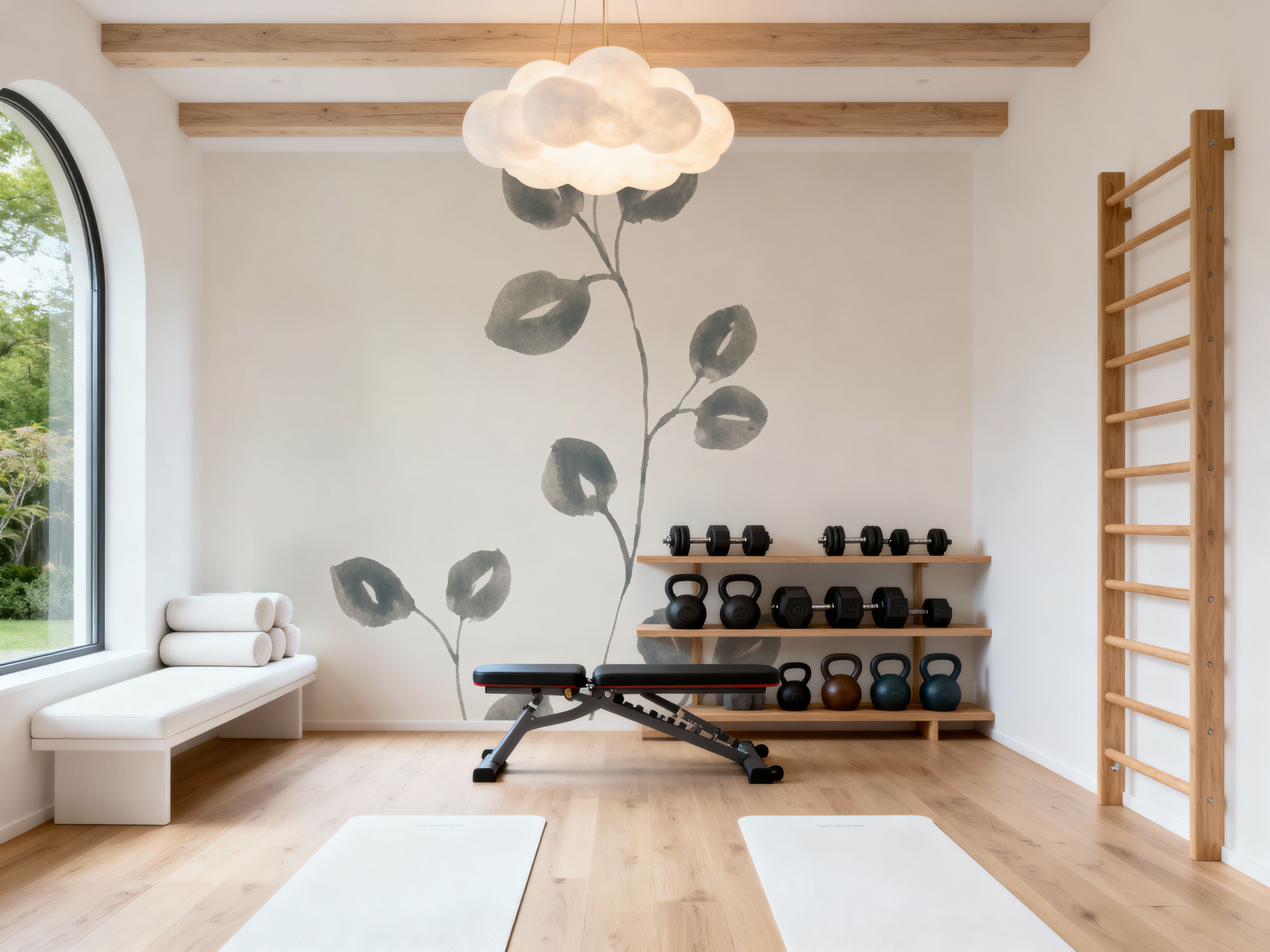 Linen Leaves II, Wallpaper