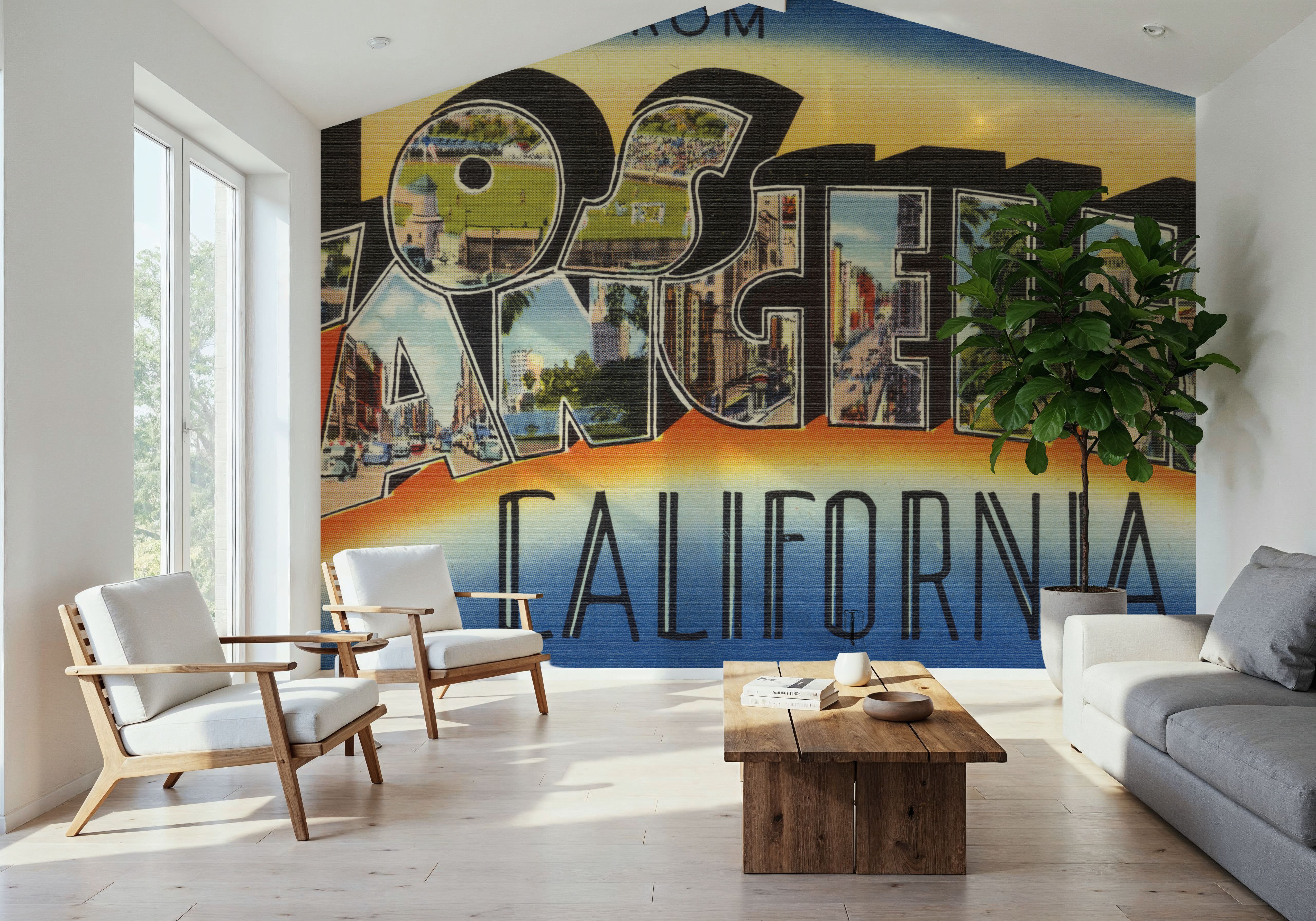 Greetings from Los Angeles - Screenprint Postcard, Papier peint