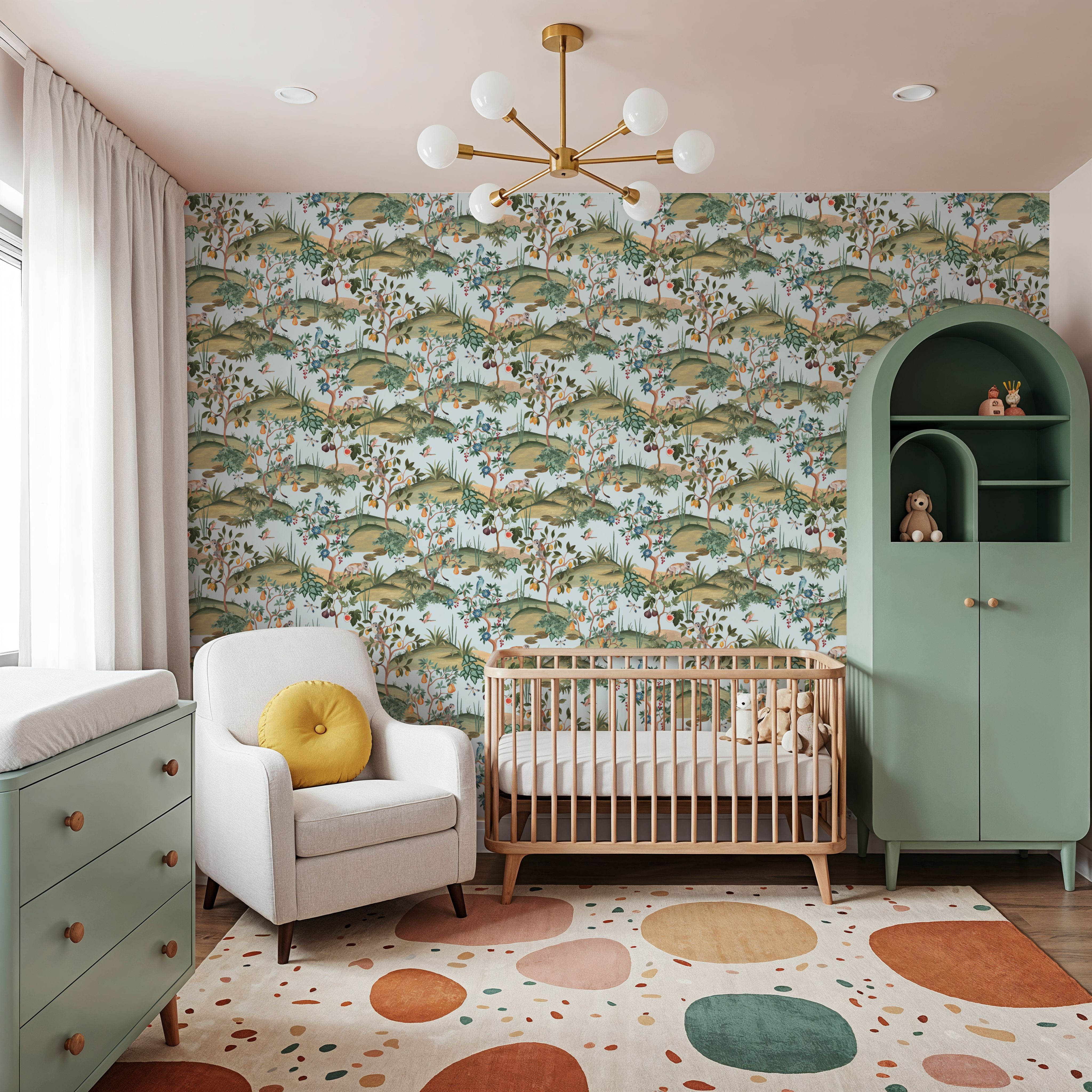 Orchard Reverie Pattern, Sky Blue