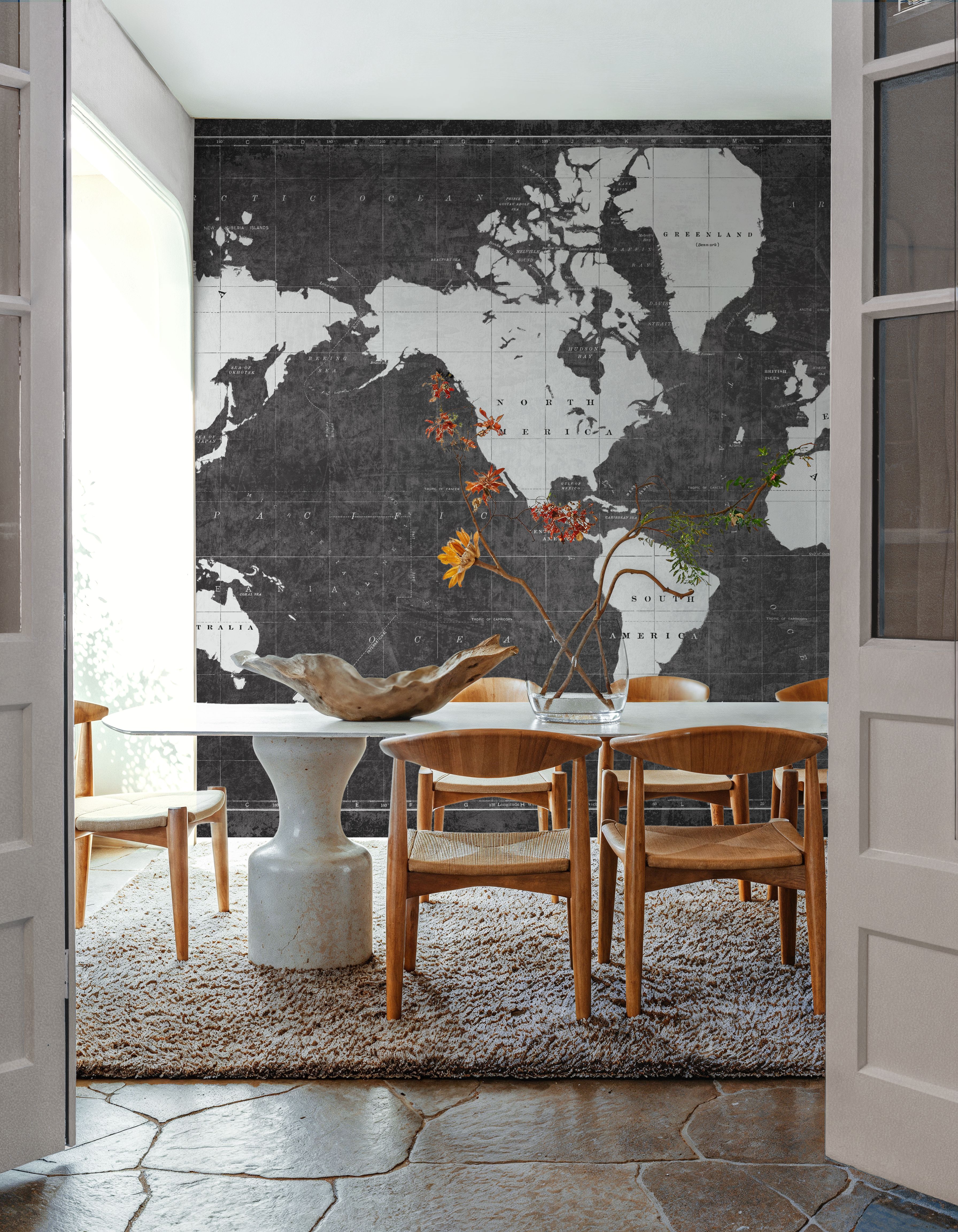 Blueprint World Map Gray