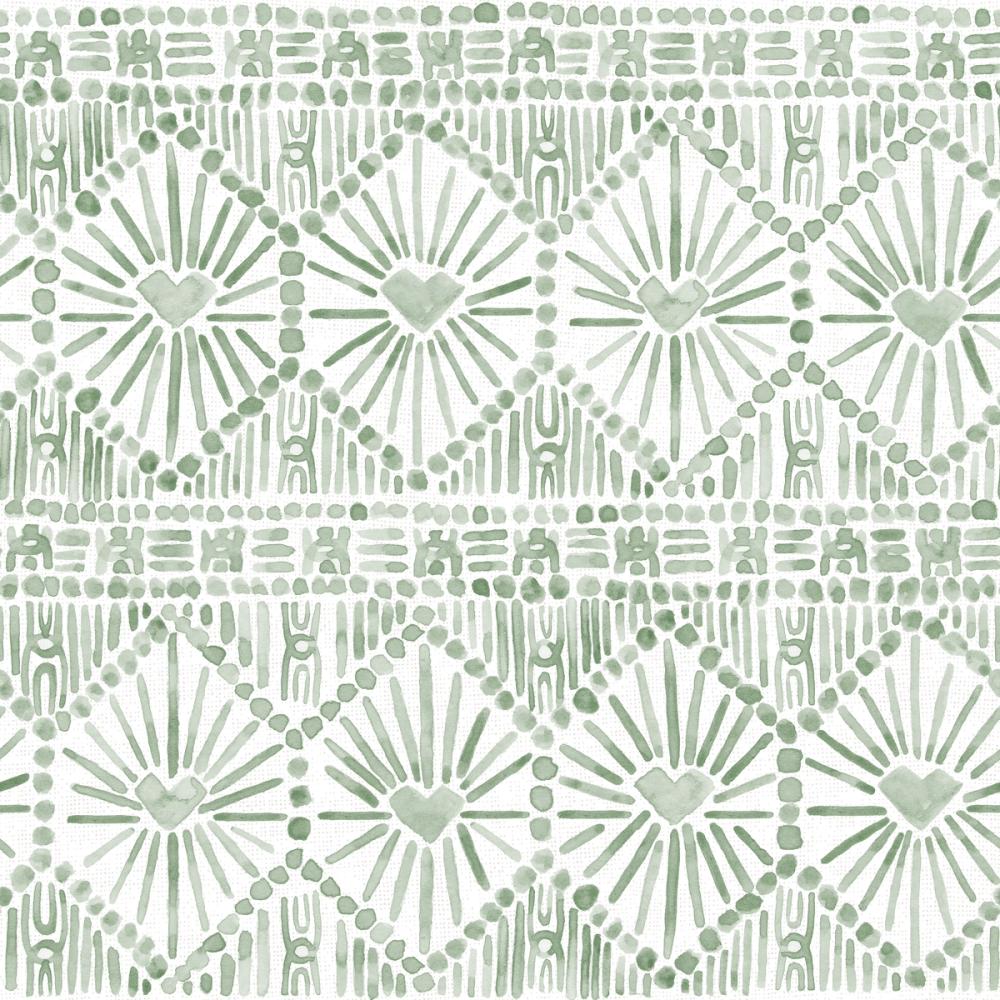 Paradise Fountain Green on White