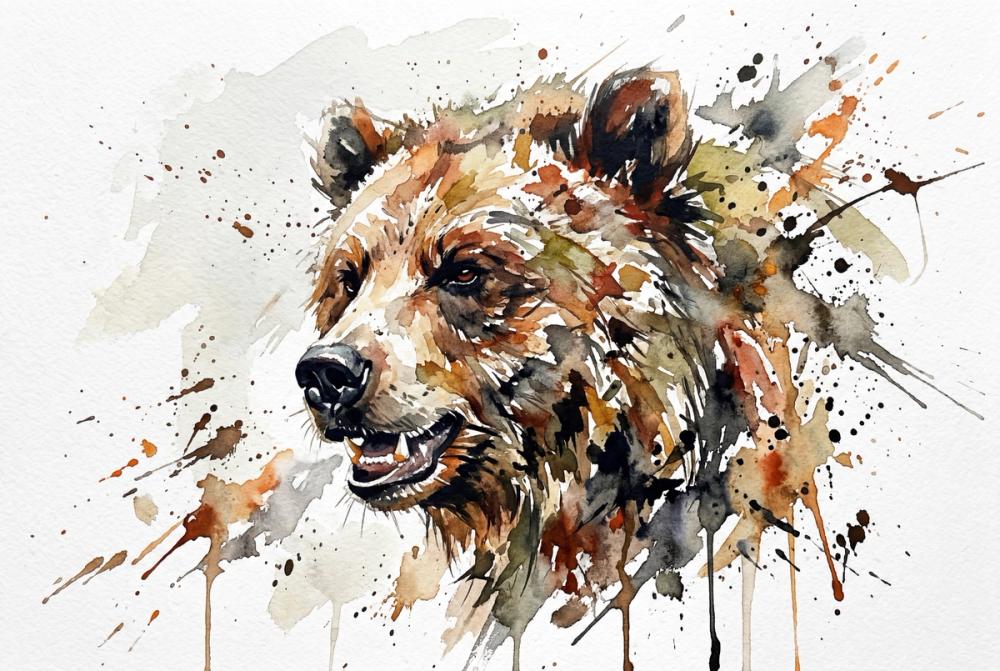 Grizzly Bear - Watercolor Predators Series