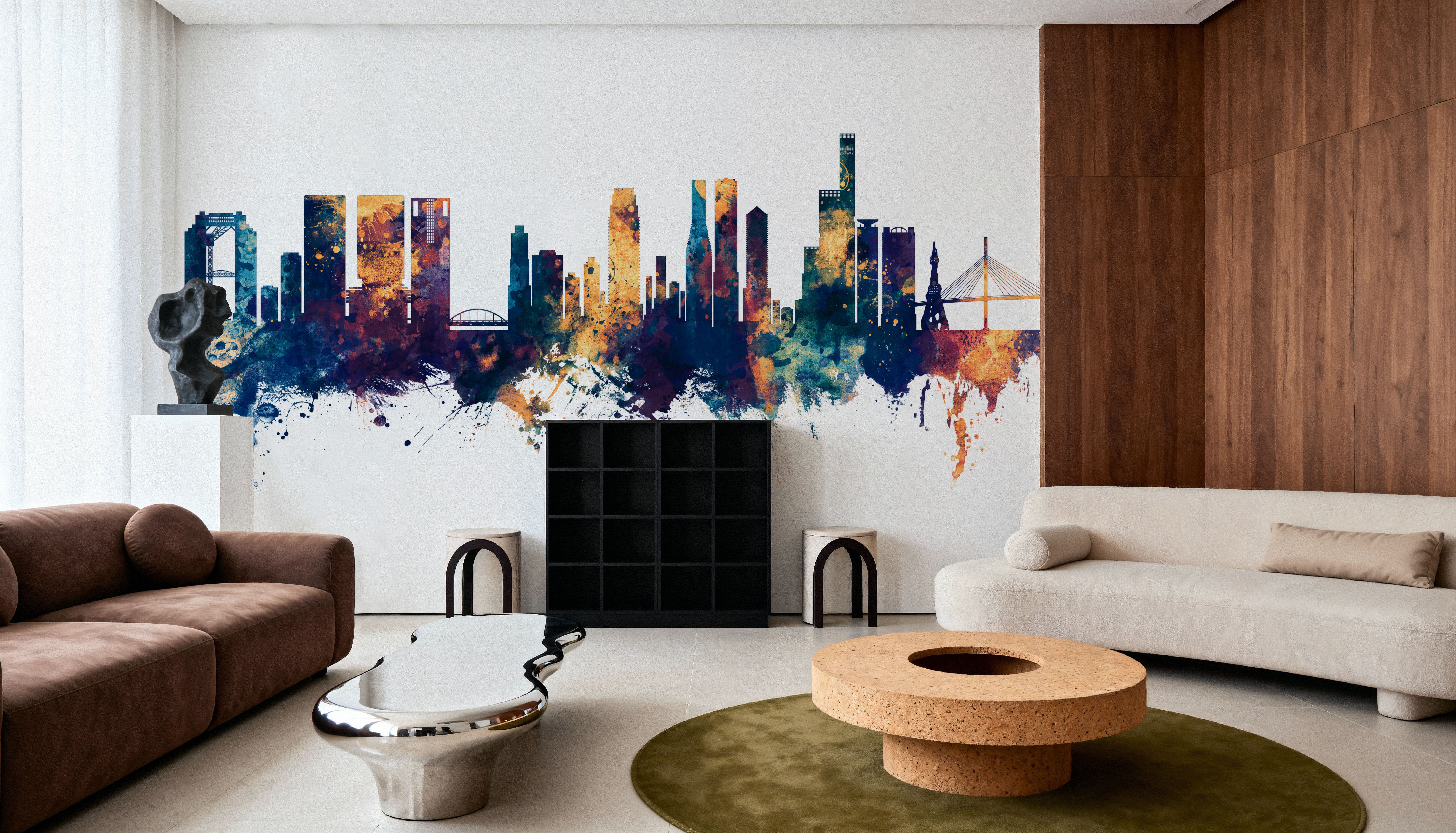 Osaka Skyline Blue & Bronze