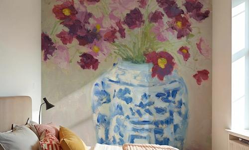 Cosmos in Chinoiserie Pot