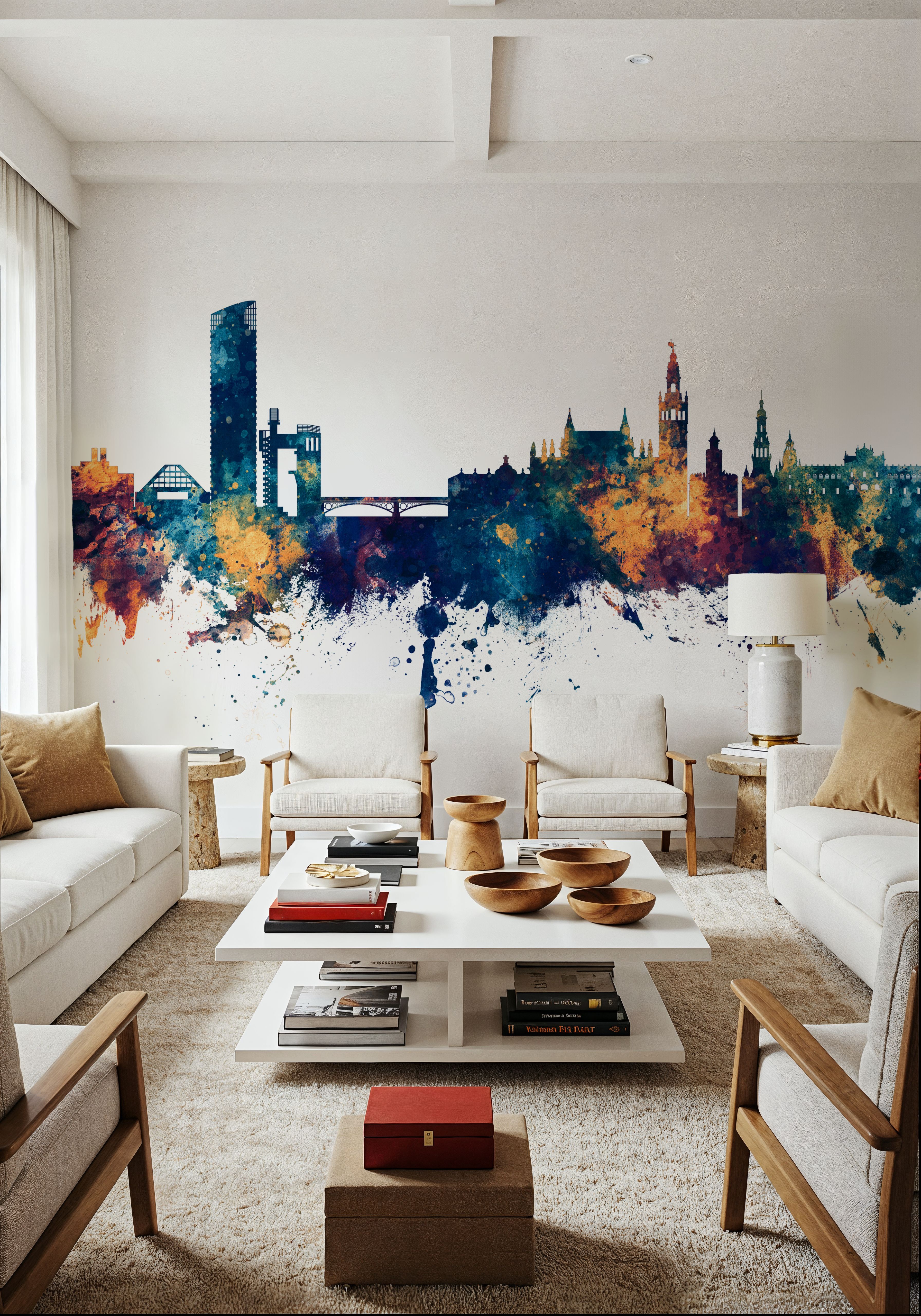 Sevilla Skyline Blue & Bronze