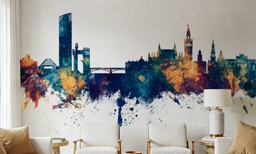 Sevilla Skyline Blue & Bronze