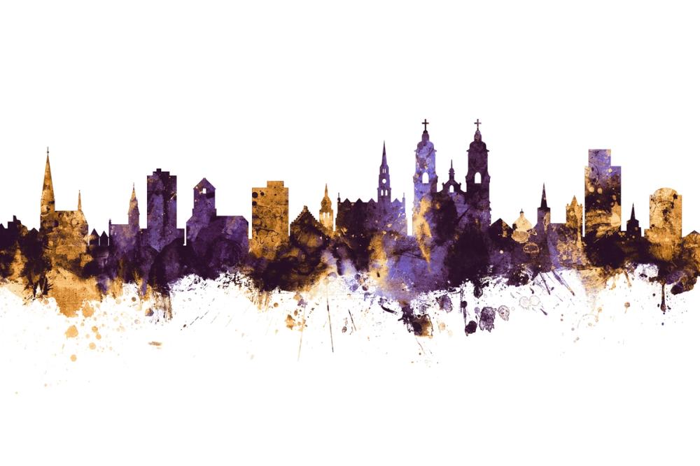 St Gallen Switzerland Skyline Purple & Gold