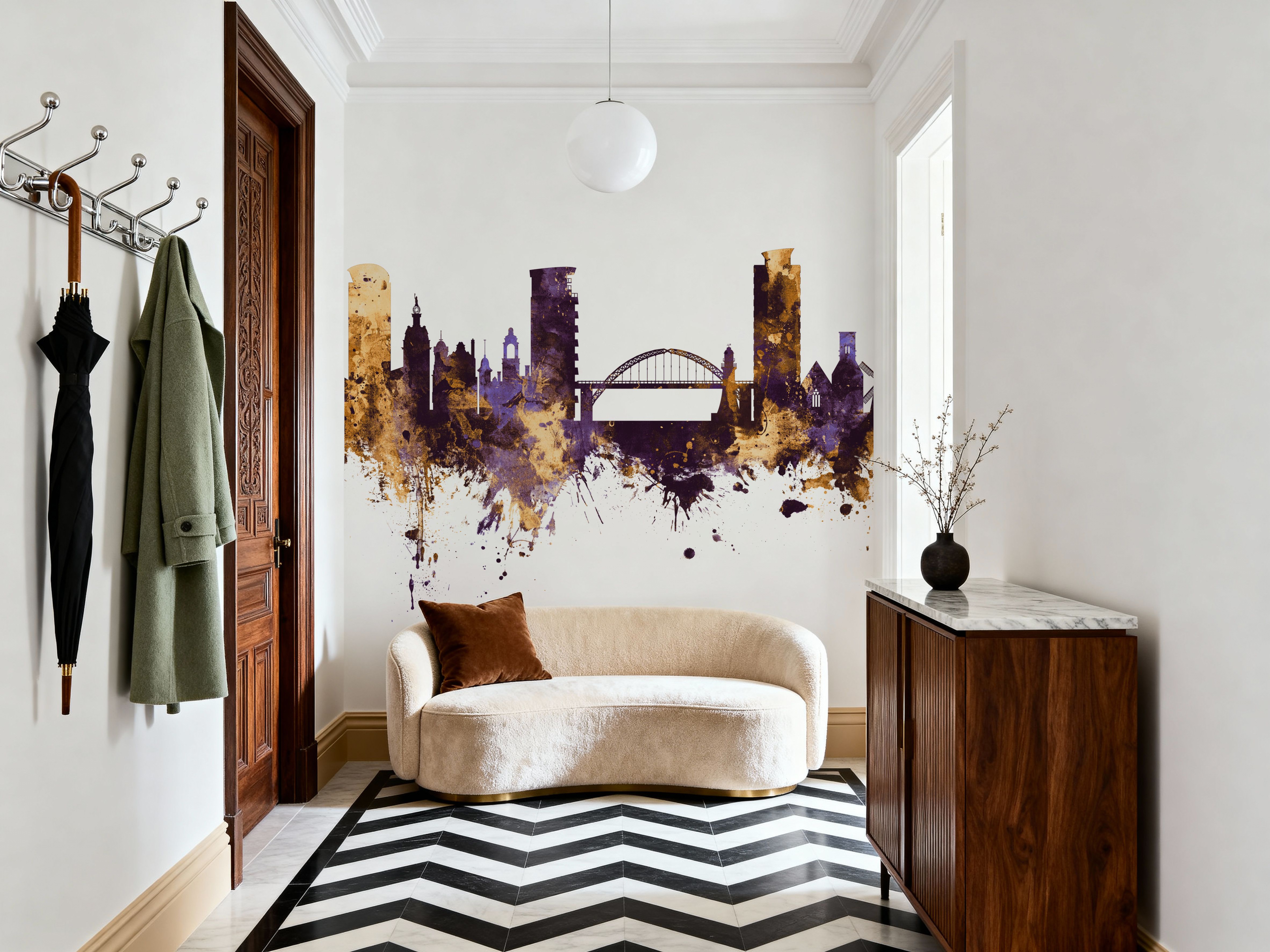 Sunderland England Skyline Purple & Gold