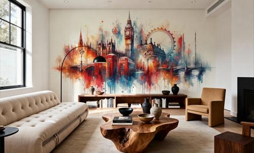 Watercolor London Skyline