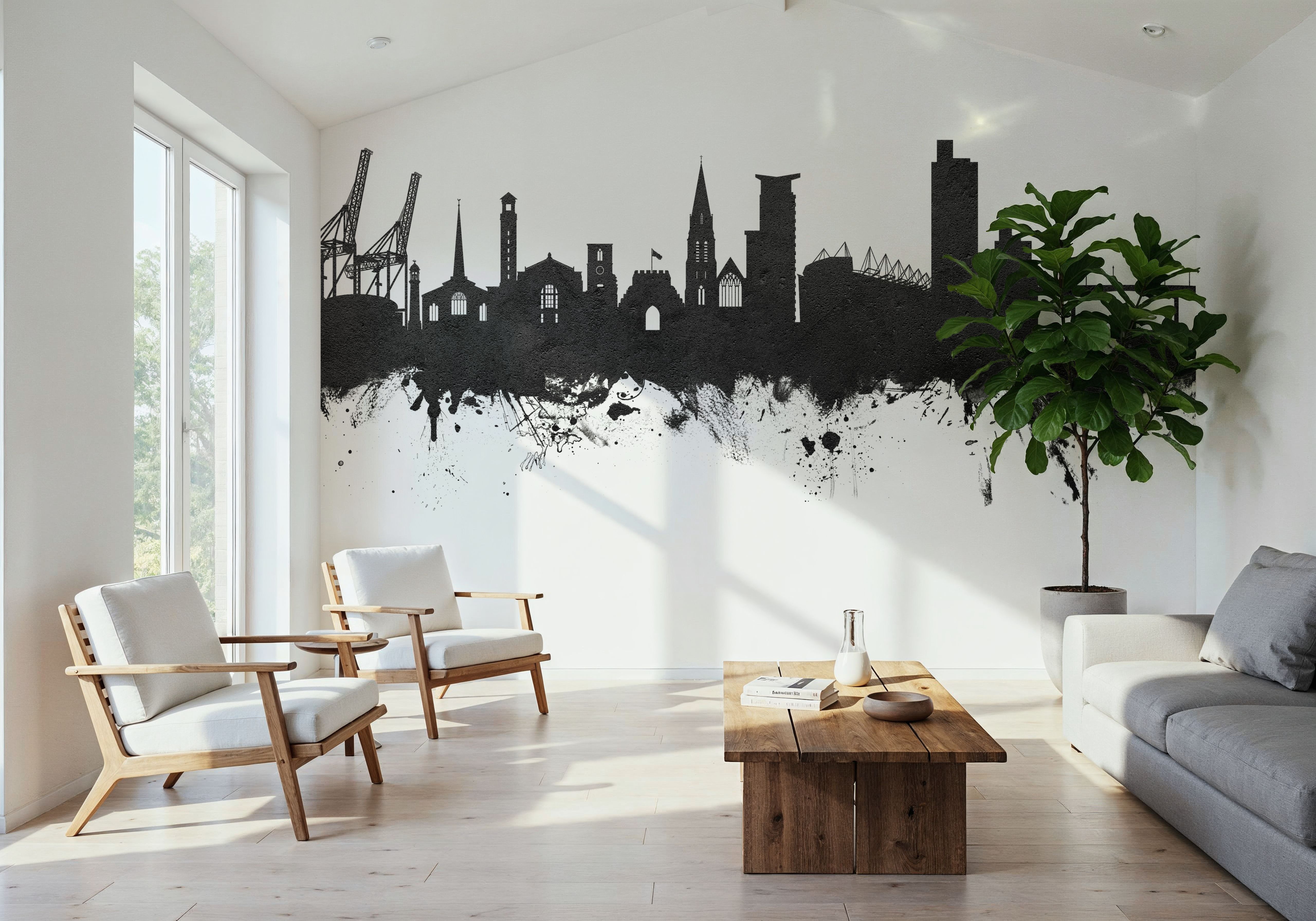 Southampton England Skyline Black & White, Wallpaper