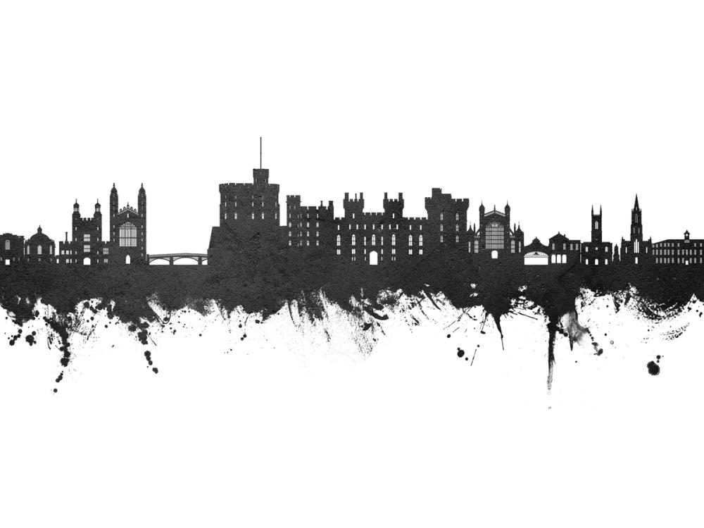 Windsor England Skyline Black & White