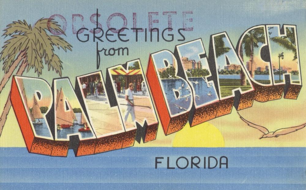 Greetings from Palm Beach - Screenprint Postcard