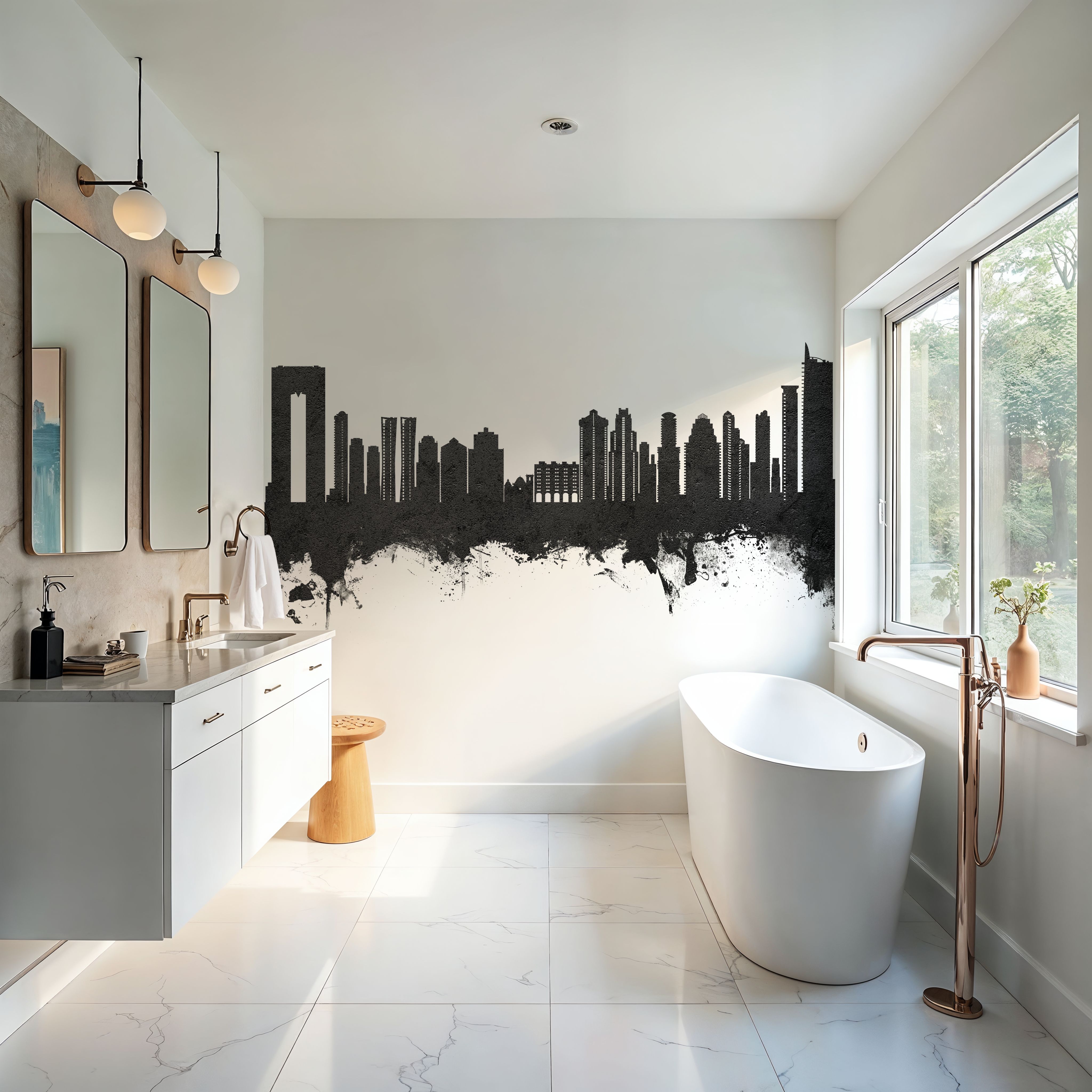 Benidorm Spain Skyline Black & White