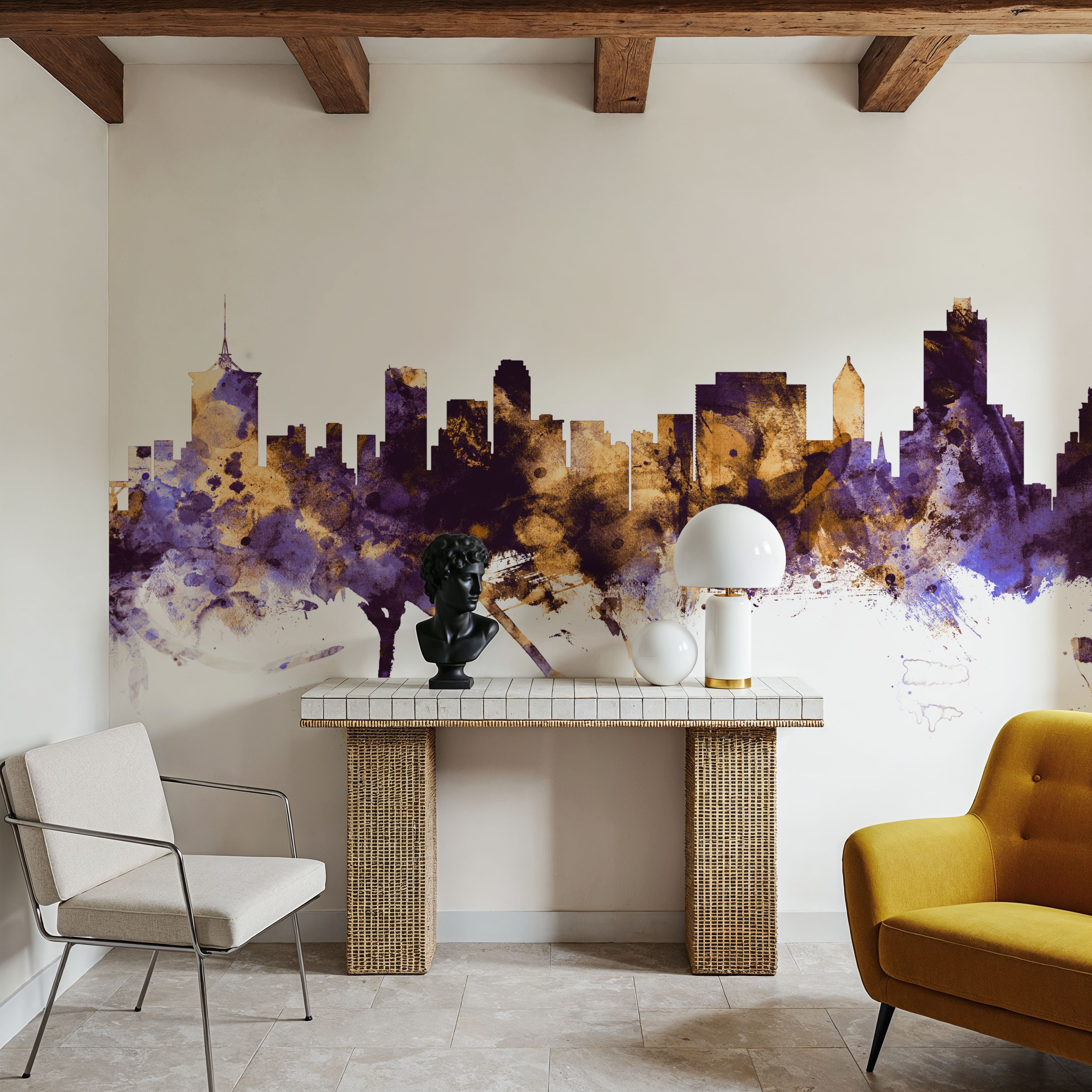 Tulsa Oklahoma Skyline Purple & Gold