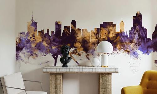 Tulsa Oklahoma Skyline Purple & Gold