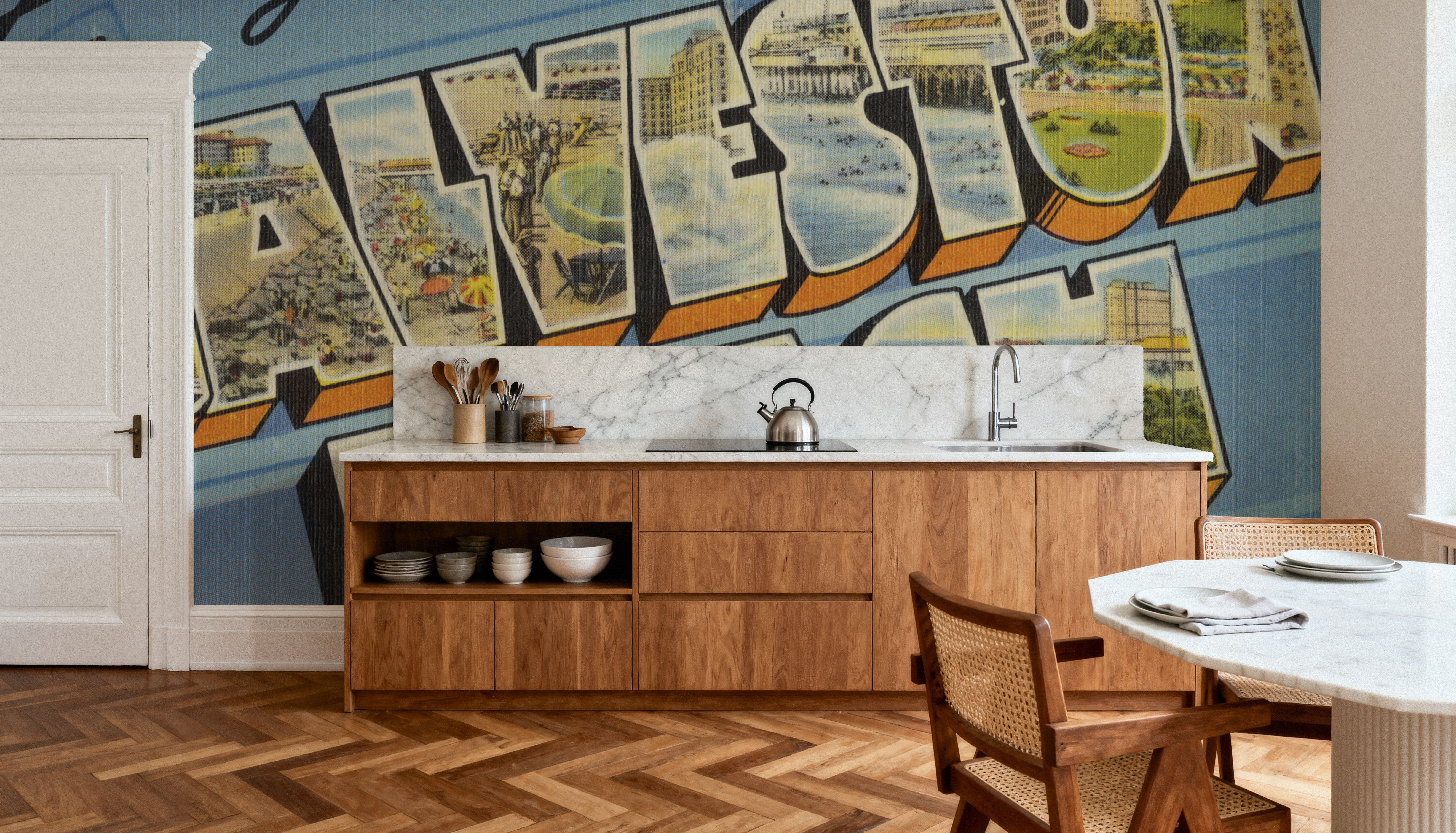 Greetings from Galveston Beach - Screenprint Postcard