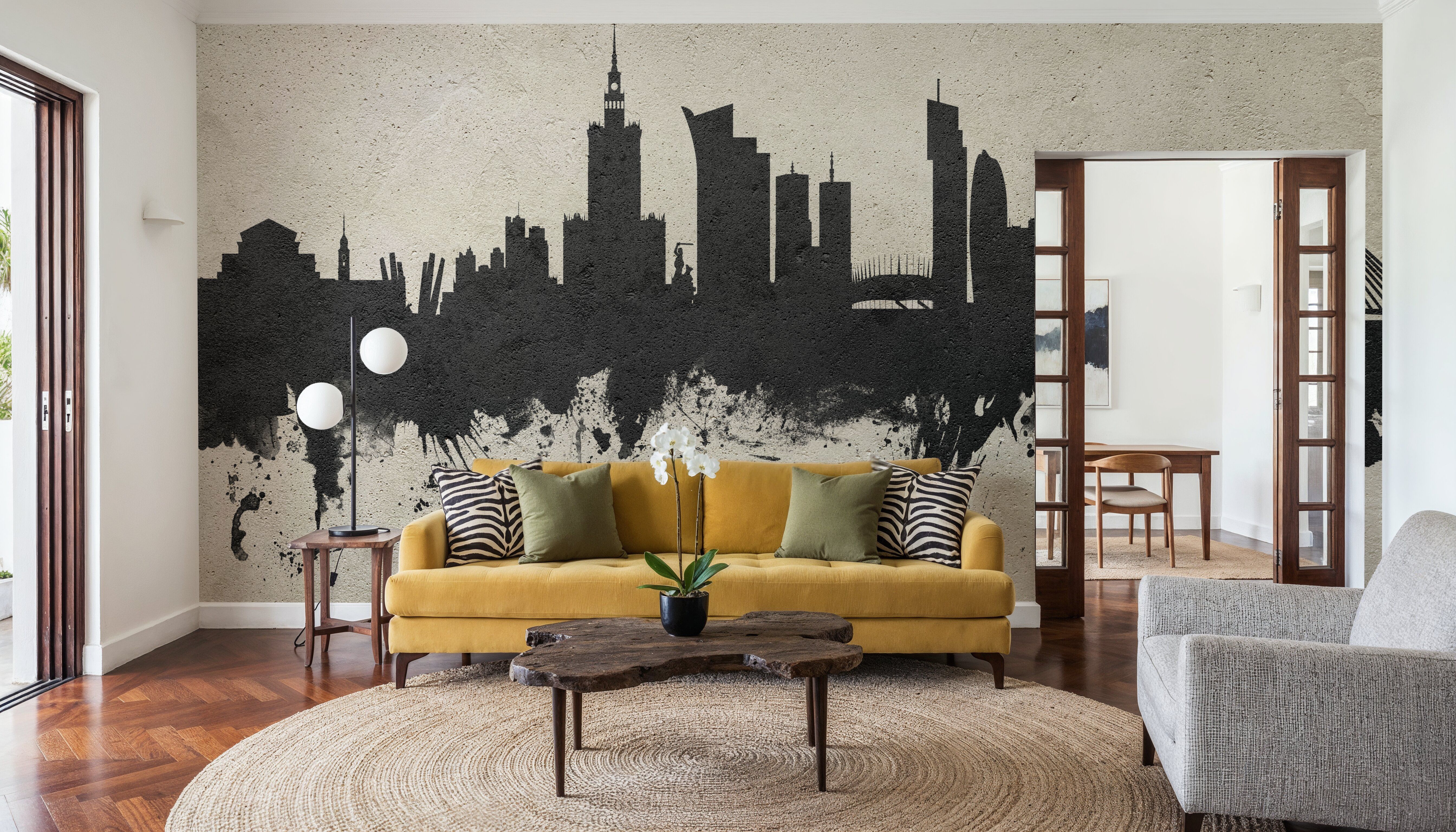 Warsaw Poland Skyline Concrete, Wallpaper